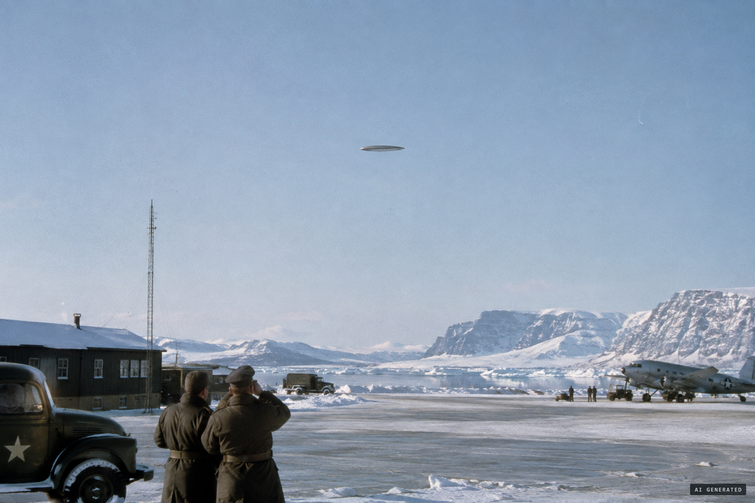 The cigar-shaped craft Stansel later placed over Thule, Greenland