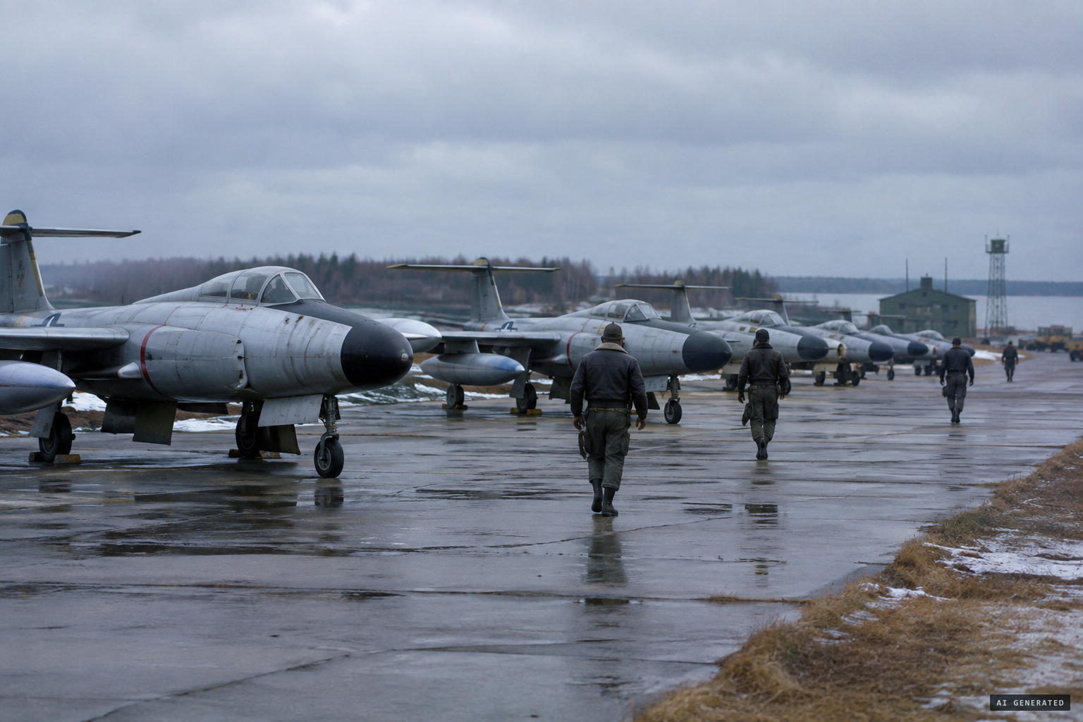 Kinross Air Force Base, where 433rd Fighter Interceptor Squadron crews were on temporary duty in November 1953