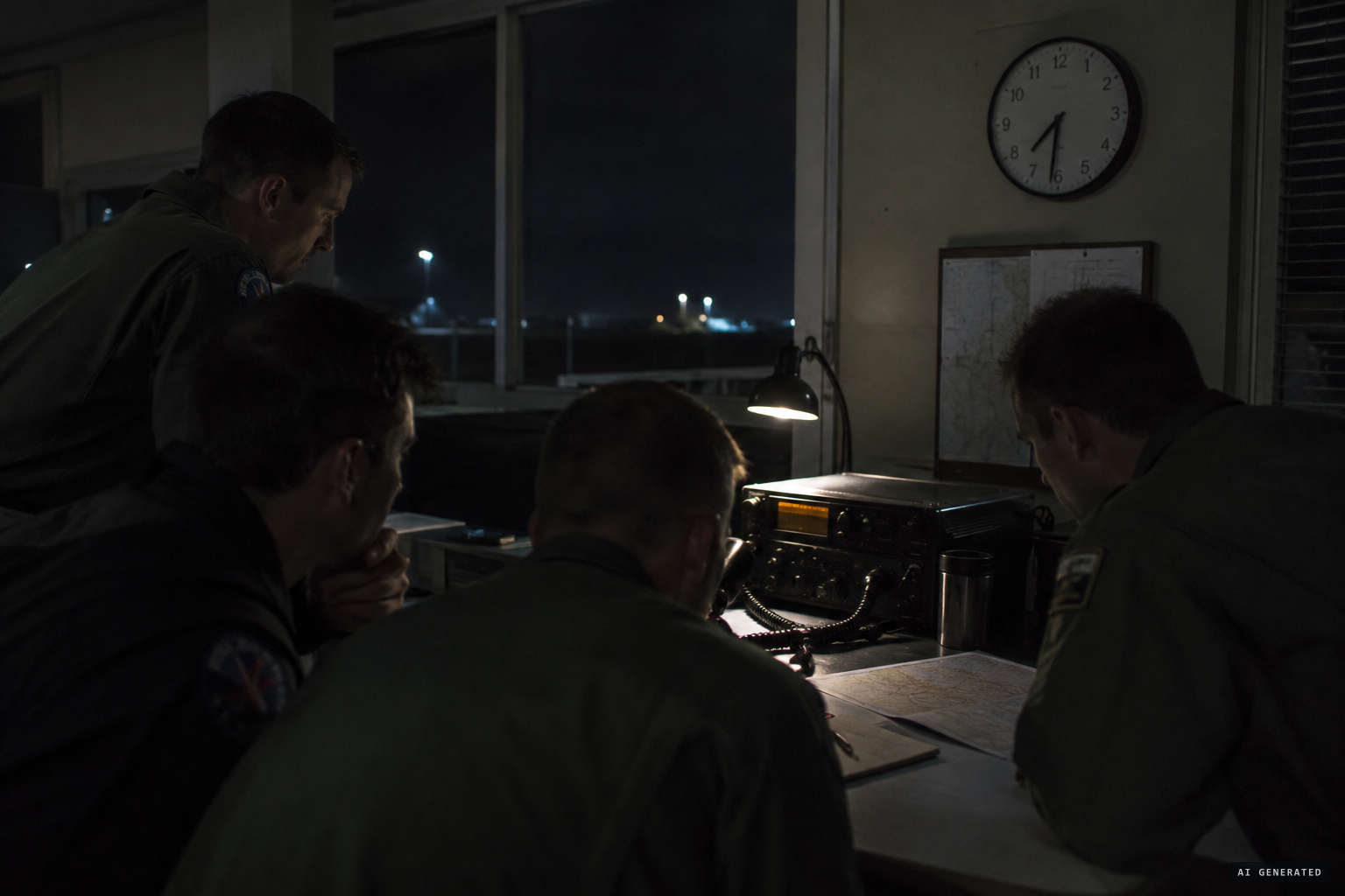 Around 7:35 PM, pilots hear a faint transmission that might have been Moncla