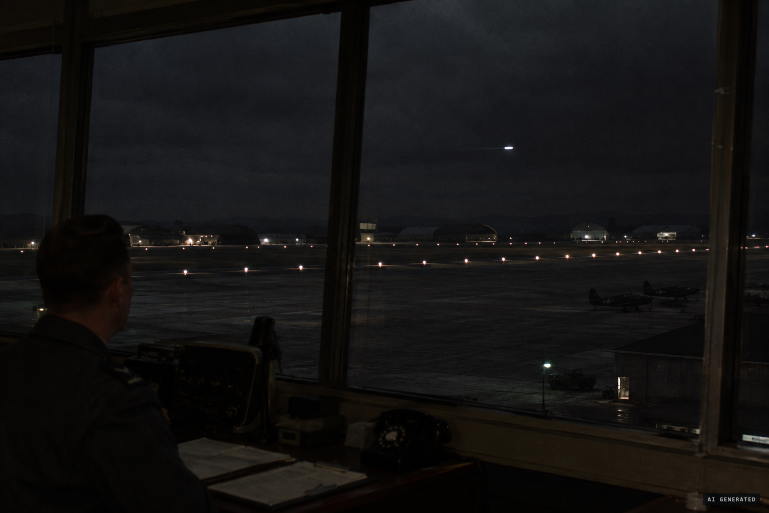 A white light moves east across the airfield and seems to manoeuvre