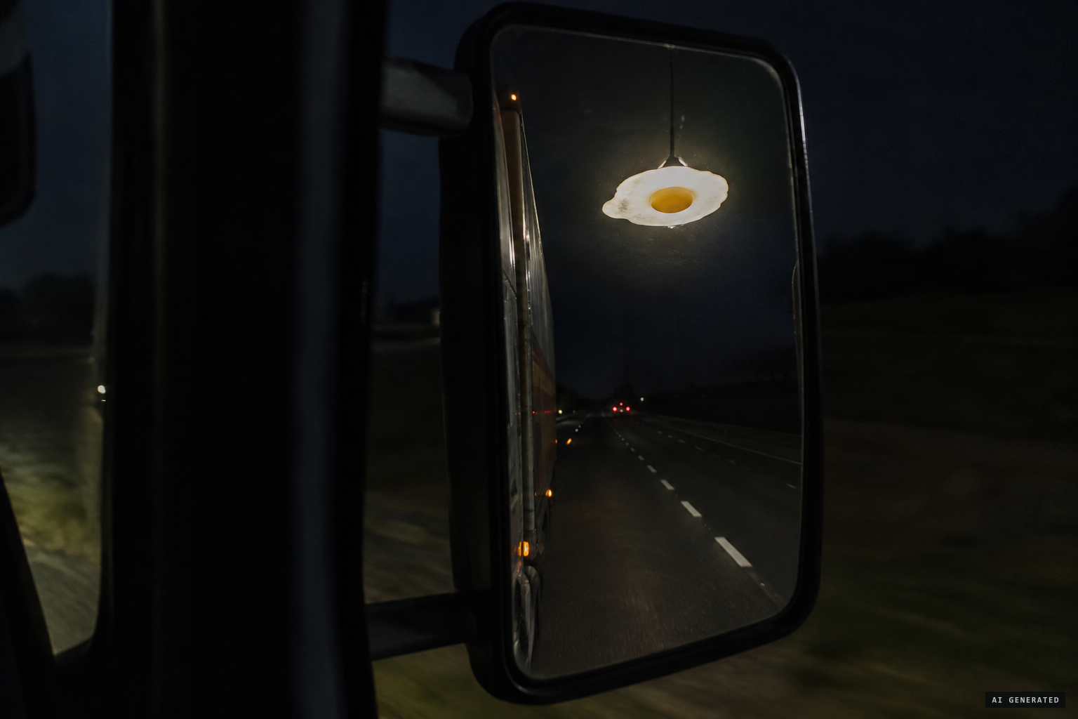 Truck driver Graham Henley sees a light like 'a big fried egg hung upside down' in his mirror