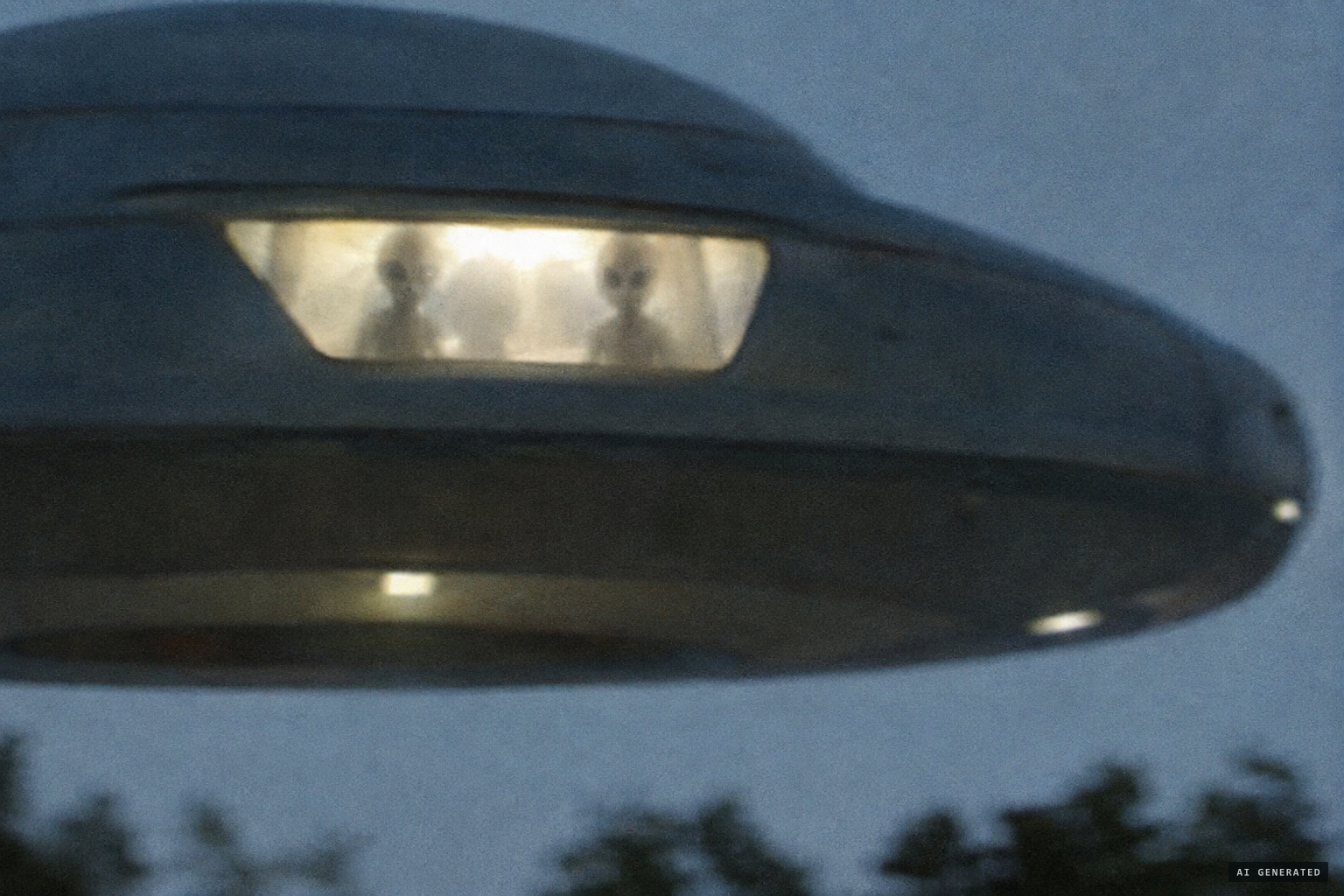 Figures inside what looked like a lit window: two humanoids with big dark eyes