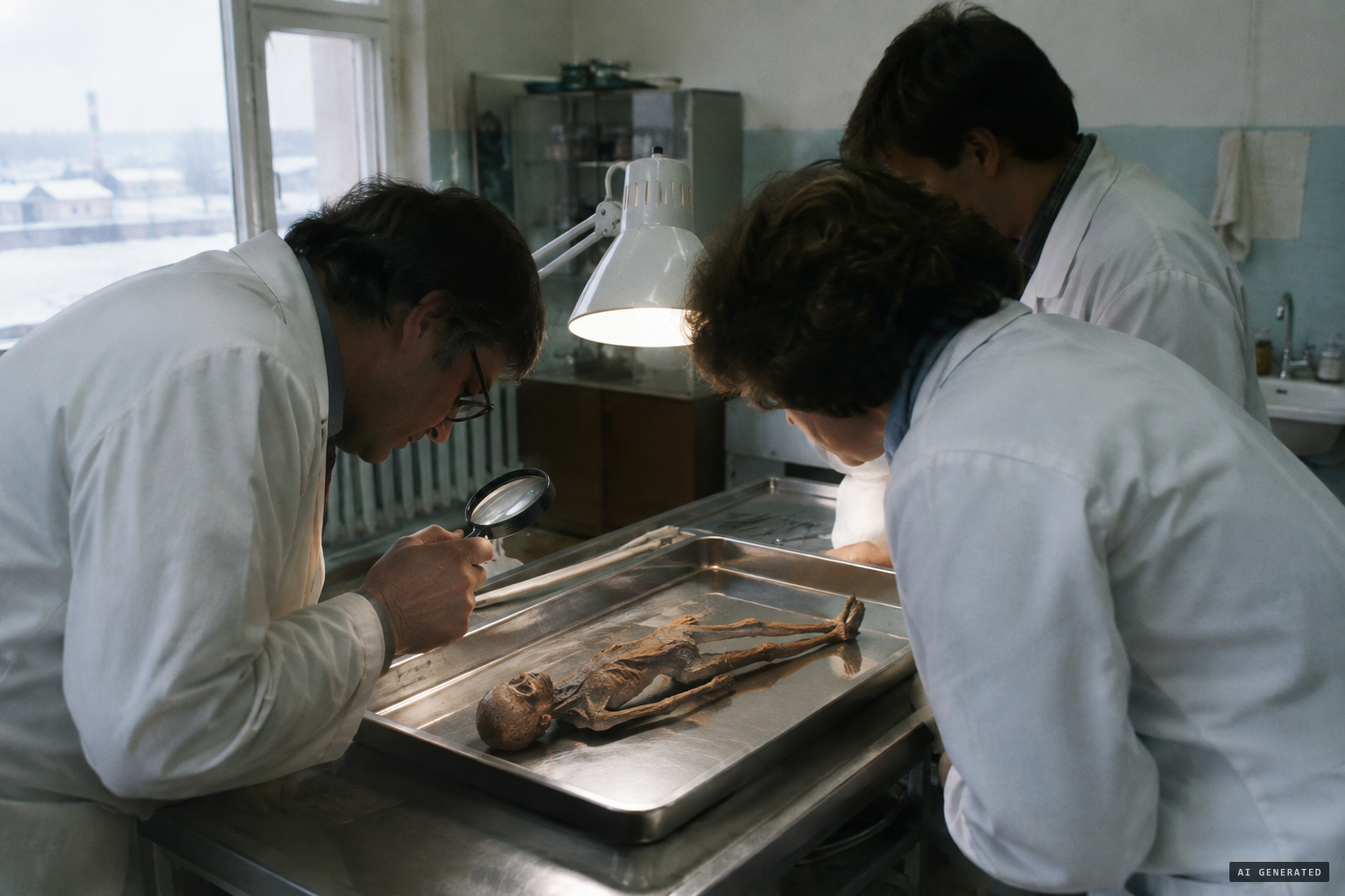 Doctors examine the mummy unofficially and split: not human, or a malformed human fetus