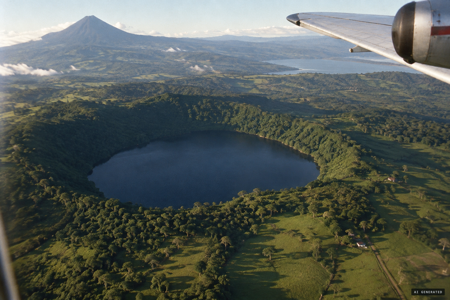 Crossing Lago de Cote at 10,000 feet, a little after eight in the morning