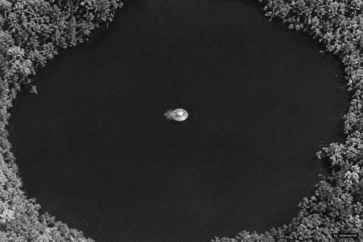 Frame 300: a disc or shallow cone against the dark water
