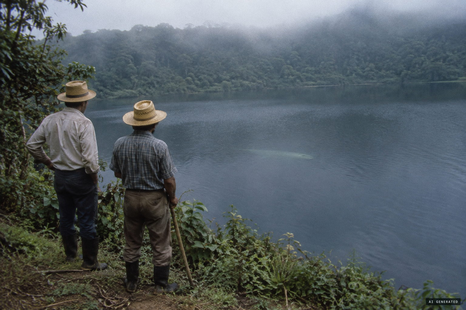 Farmers report strange objects moving at or below the lake's surface