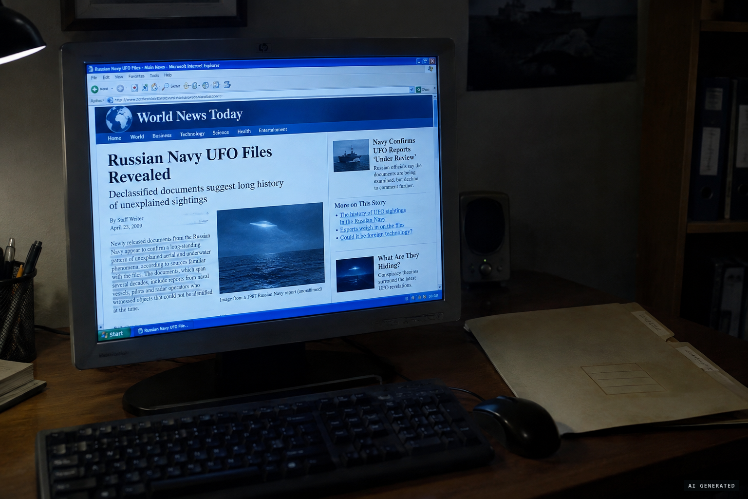 Online claims of a 2009 declassified Navy file that does not exist