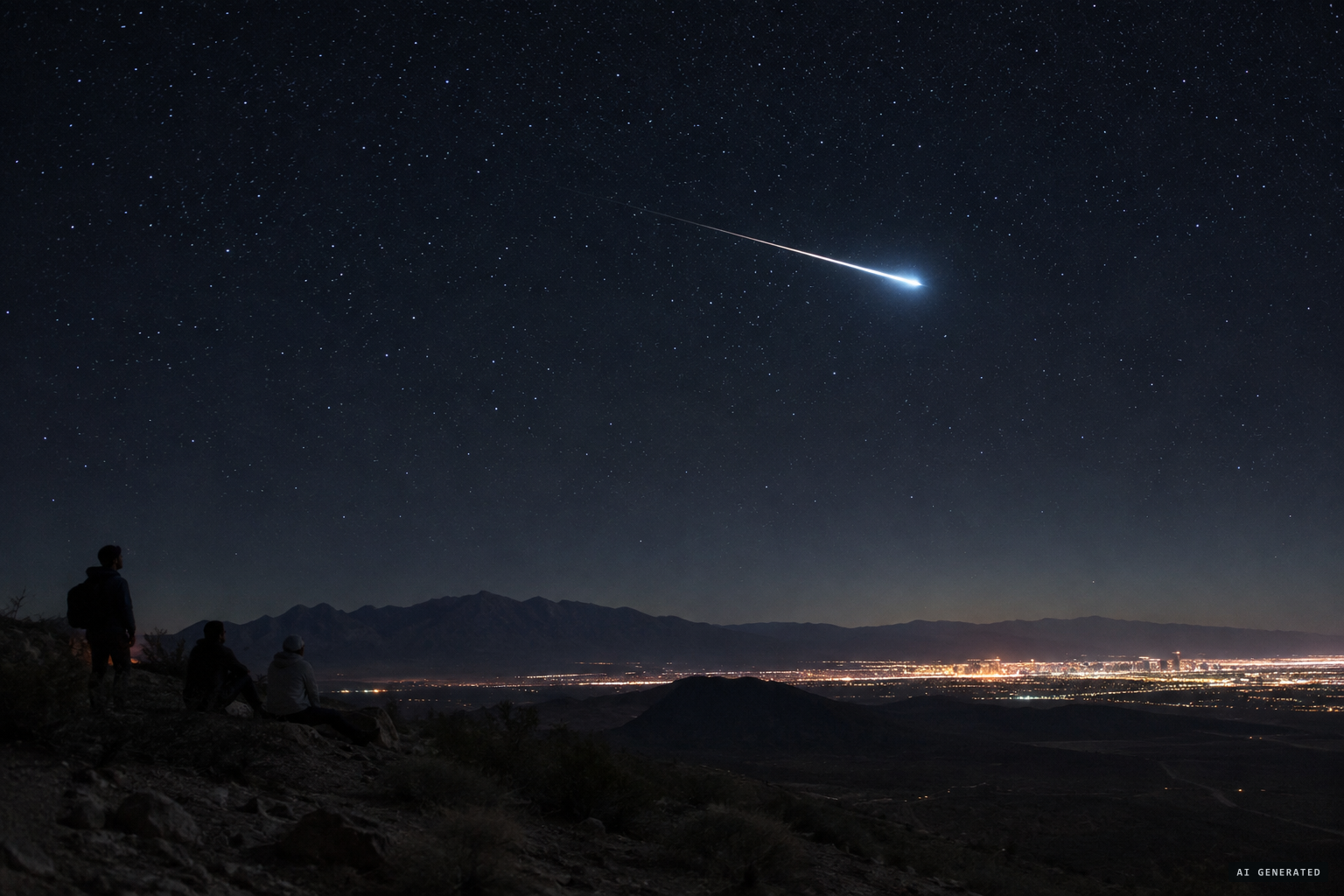 A bright, silent fireball crosses the Southwest sky at 11:49 p.m. on April 30