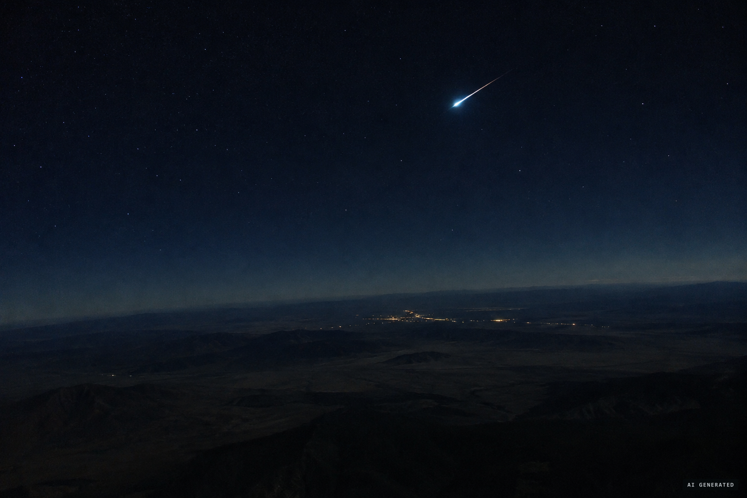 A meteor less than a meter across, burning high in the atmosphere far from Las Vegas