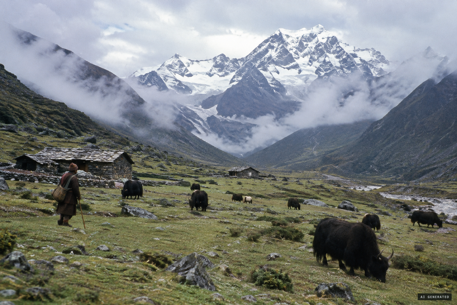 The summer yak pastures of Machermo, between Dole and Gokyo