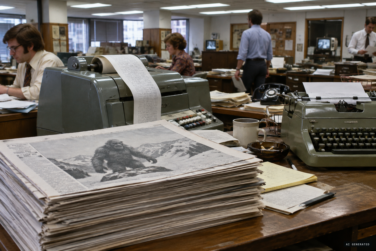 The wire story of 19 July 1974 spreads the tale