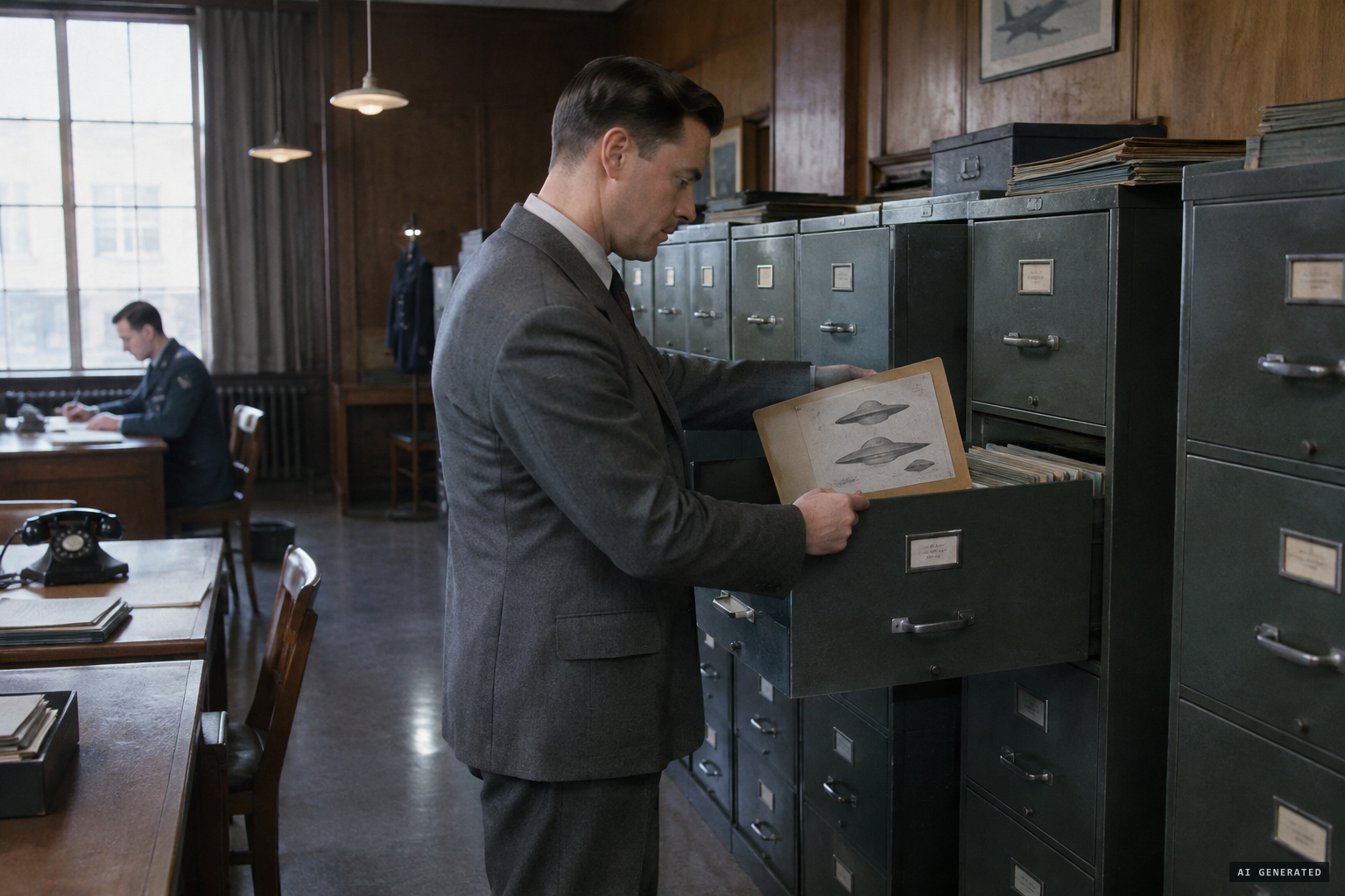 The crew's reports and sketches vanish into Air Ministry intelligence files
