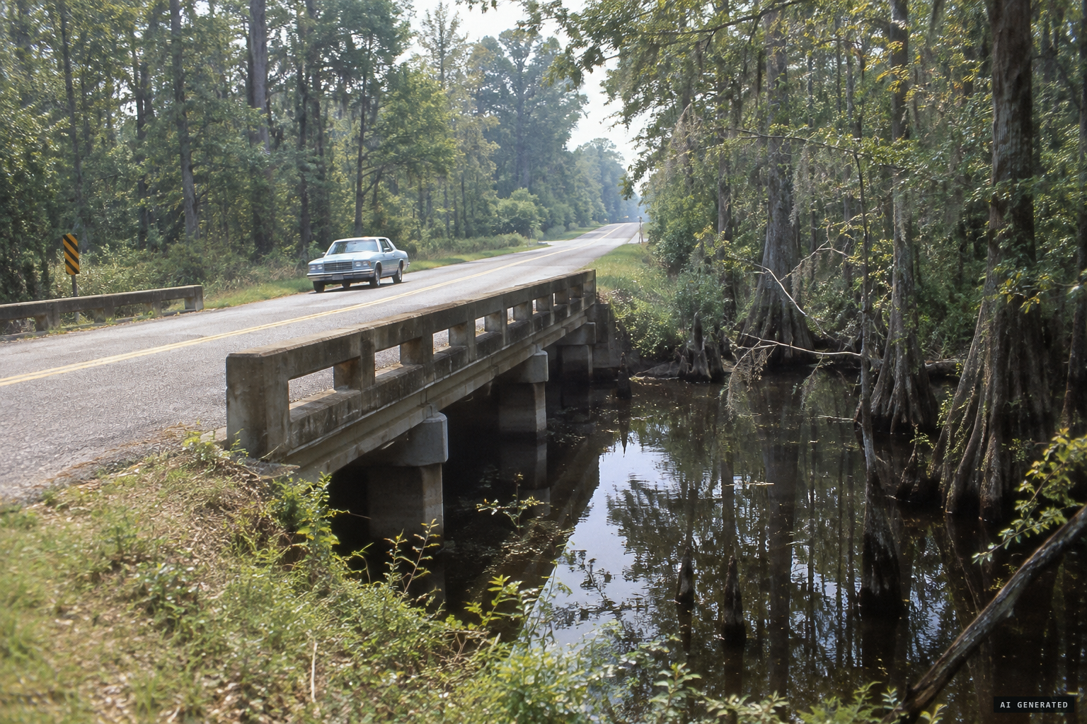 Browntown Road crossing Scape Ore Swamp, Lee County