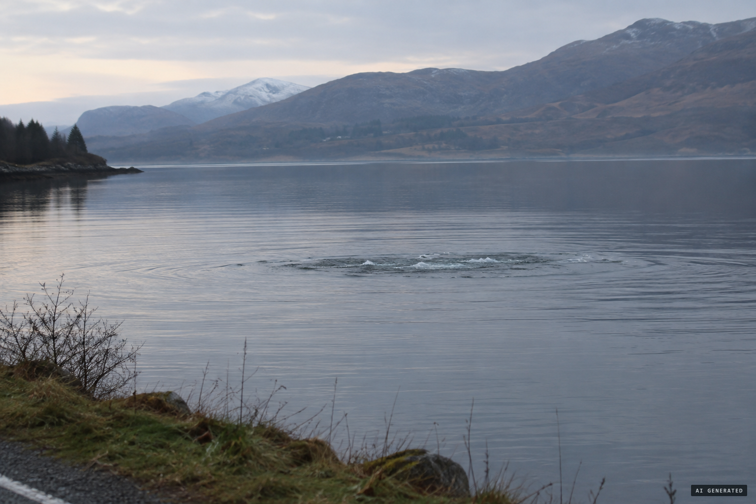 A considerable commotion on the surface, two or three hundred yards out
