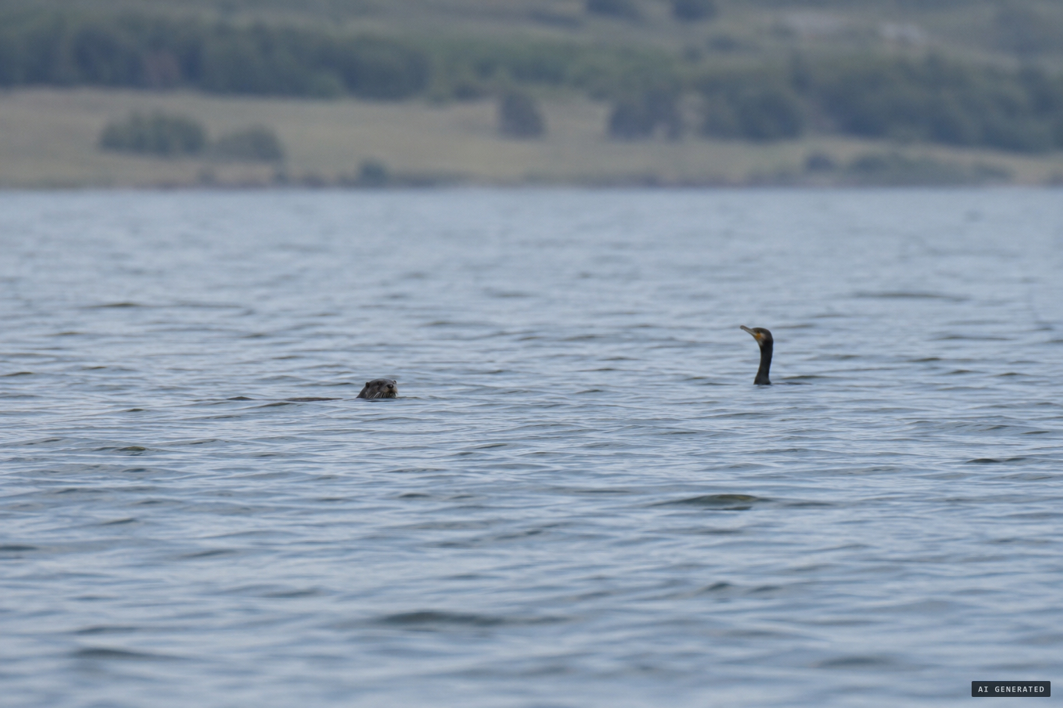 Campbell judged the object small, likely an otter or a waterbird