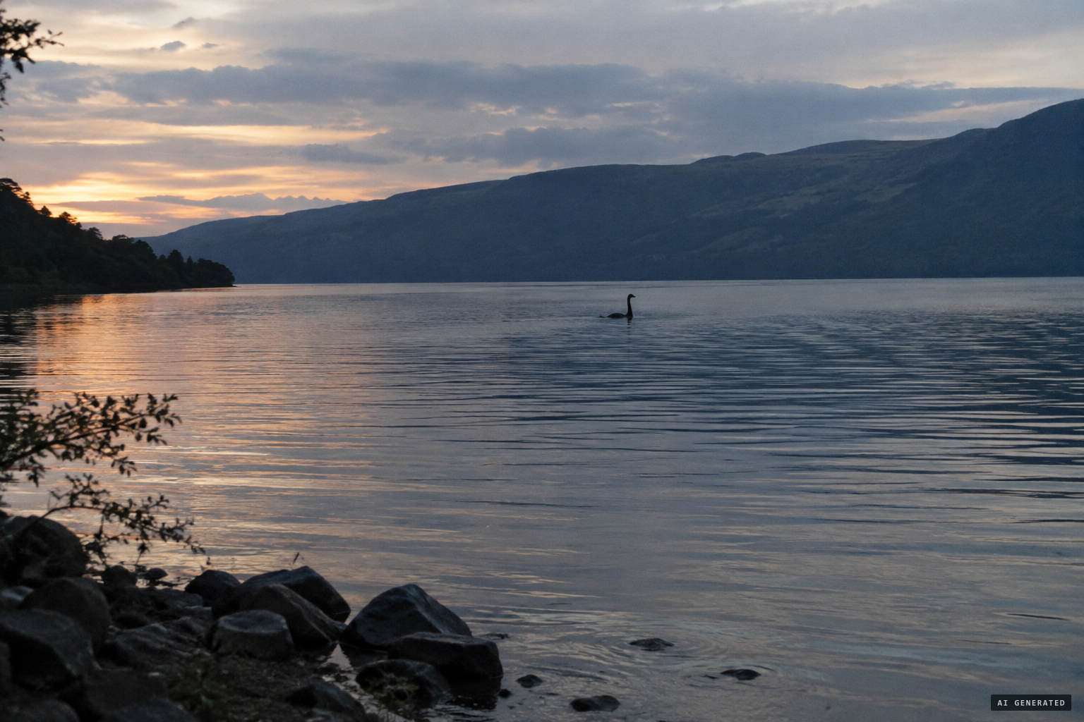 A small head, a long neck, ripples on a quiet loch: still the best-known image of Nessie