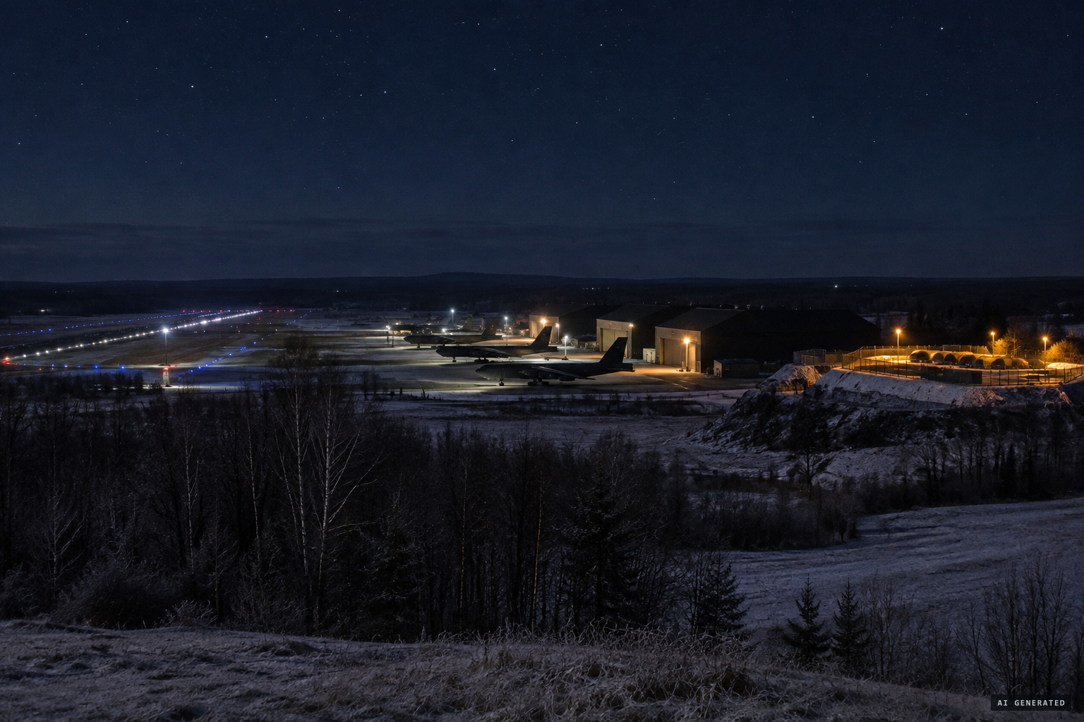 Loring Air Force Base in Maine, with its weapons storage area at the northeast corner