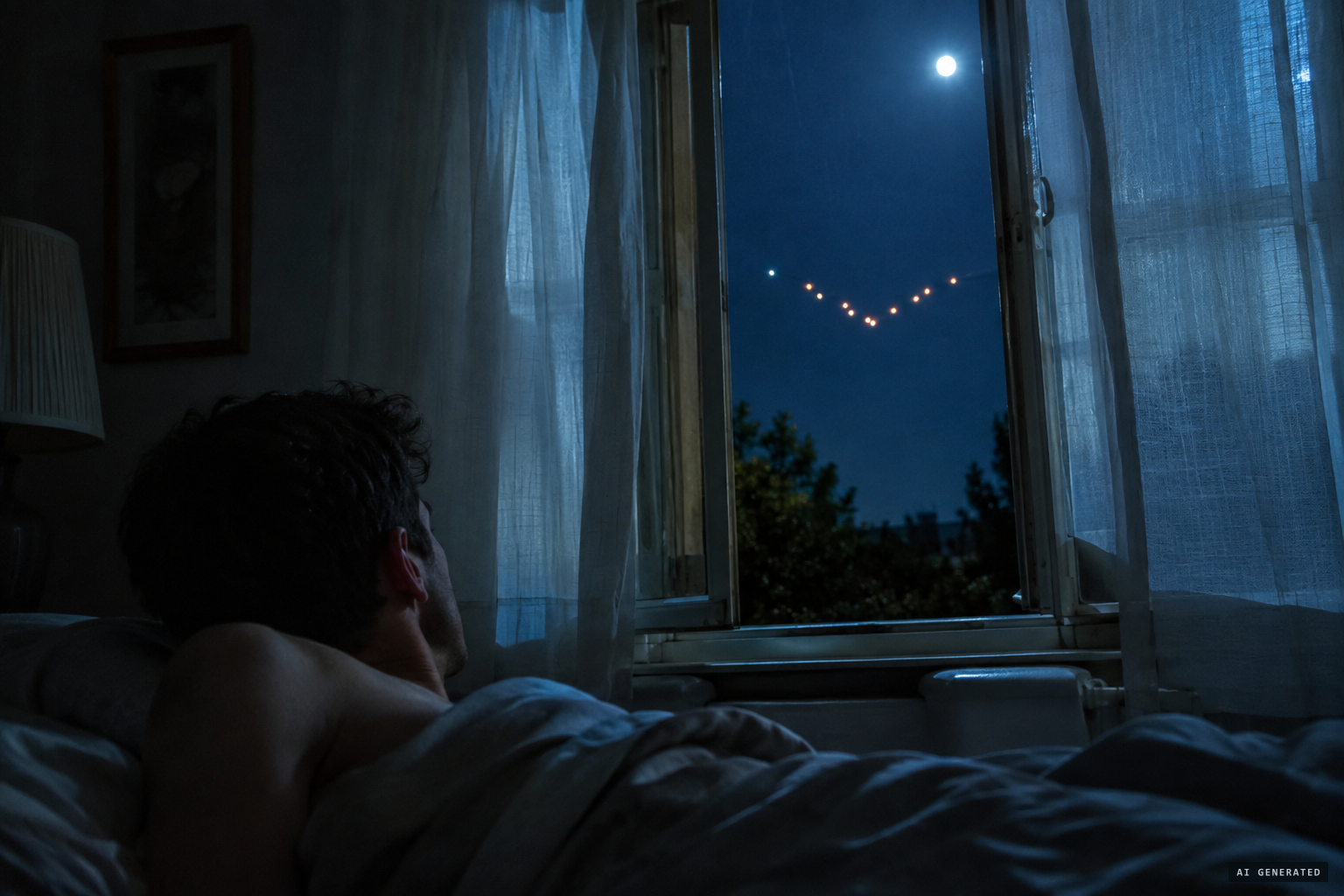 Carl Hart Jr. sees the lights from his open window, 30 August 1951