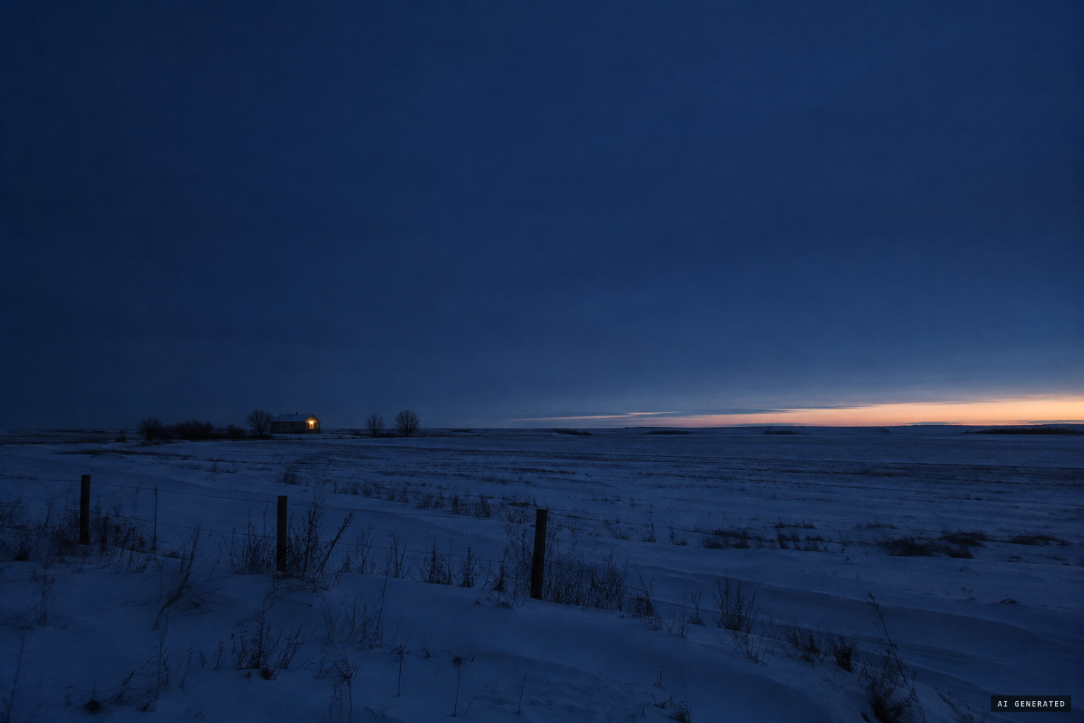 Seven in the morning in Saskatchewan, well before a January sunrise
