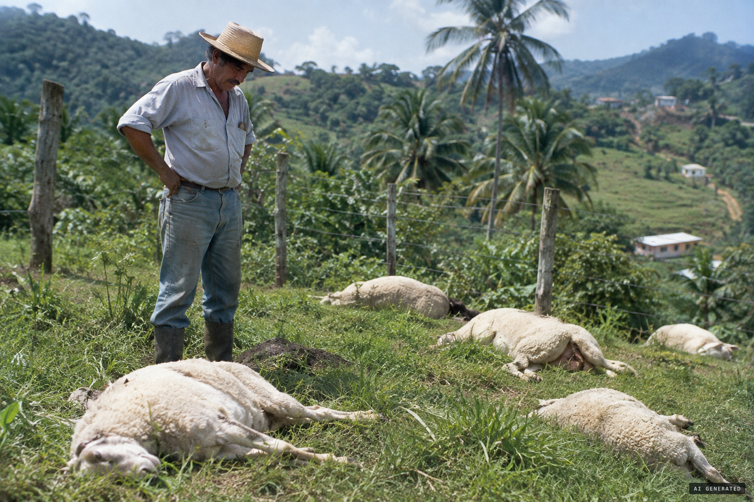 Sheep found dead in Puerto Rico, reportedly with puncture wounds to the chest
