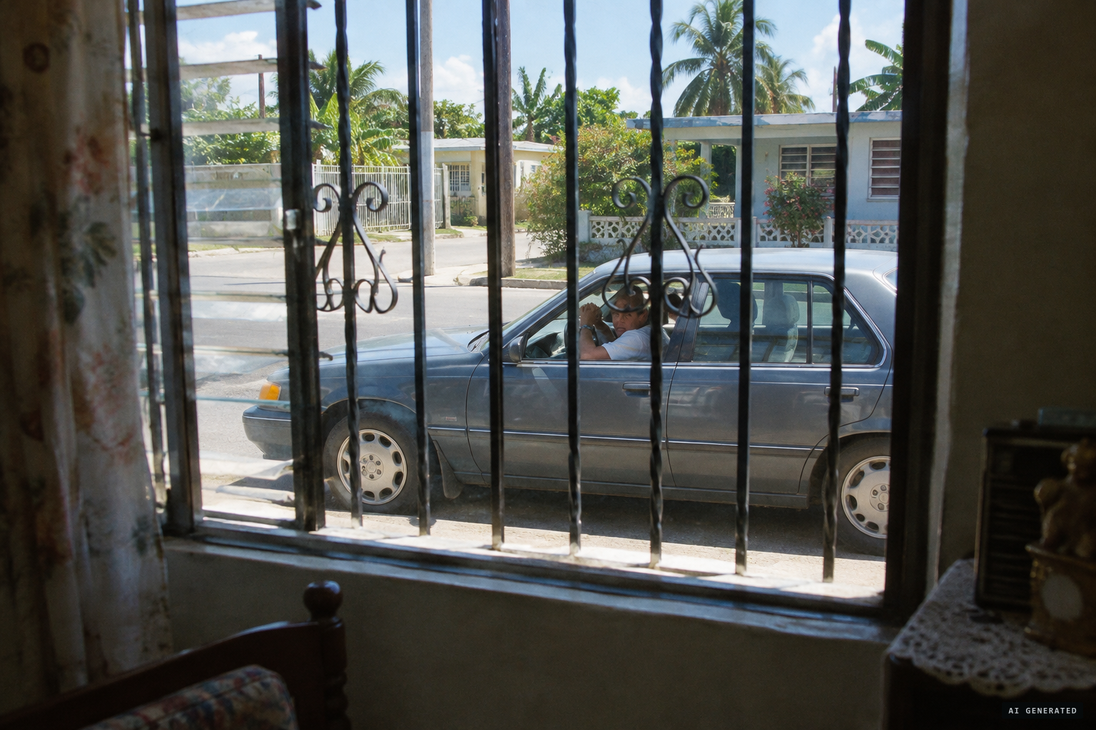 At her mother's house, a frightened driver outside made Tolentino look out of the window