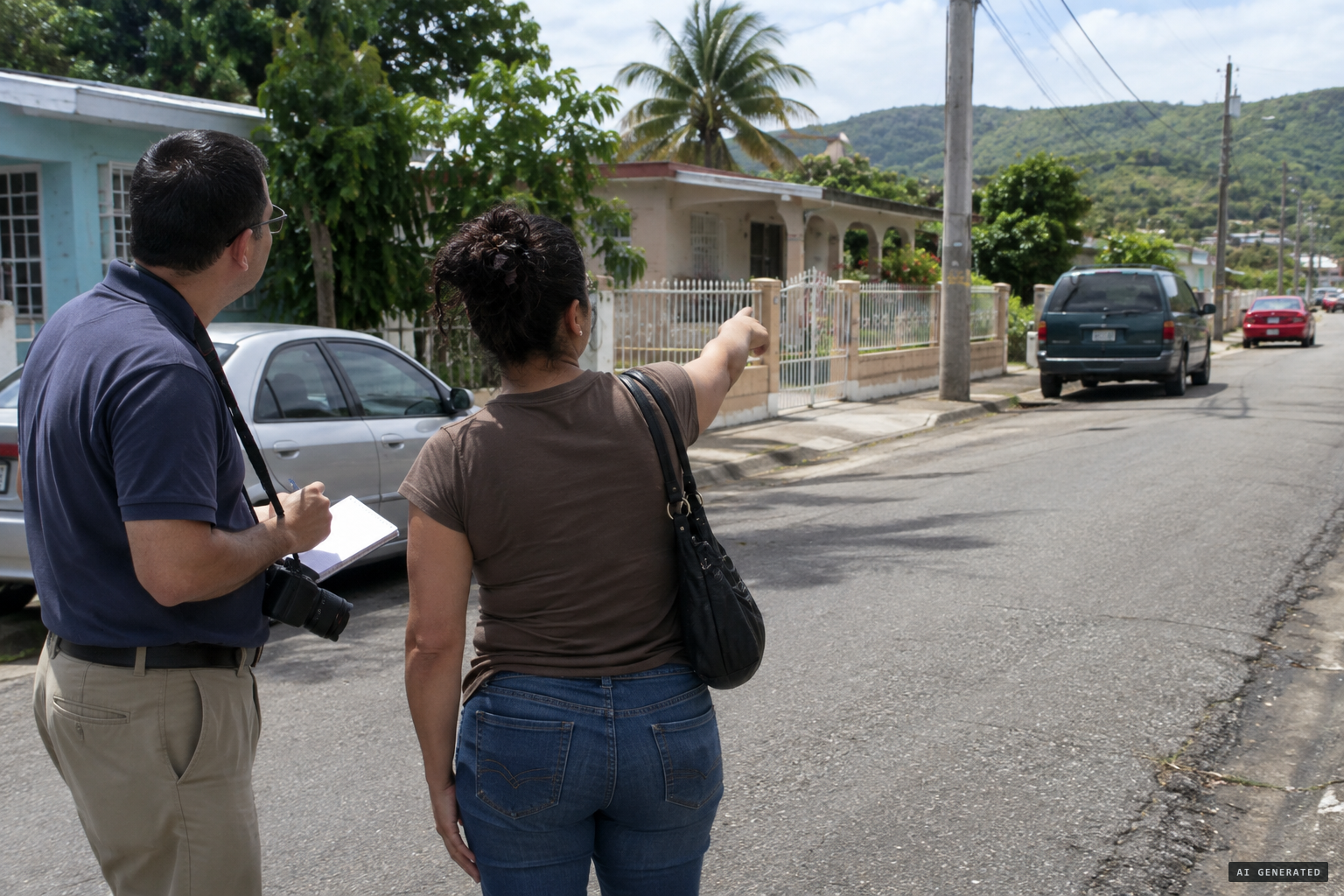 Radford visits the sighting site with Tolentino