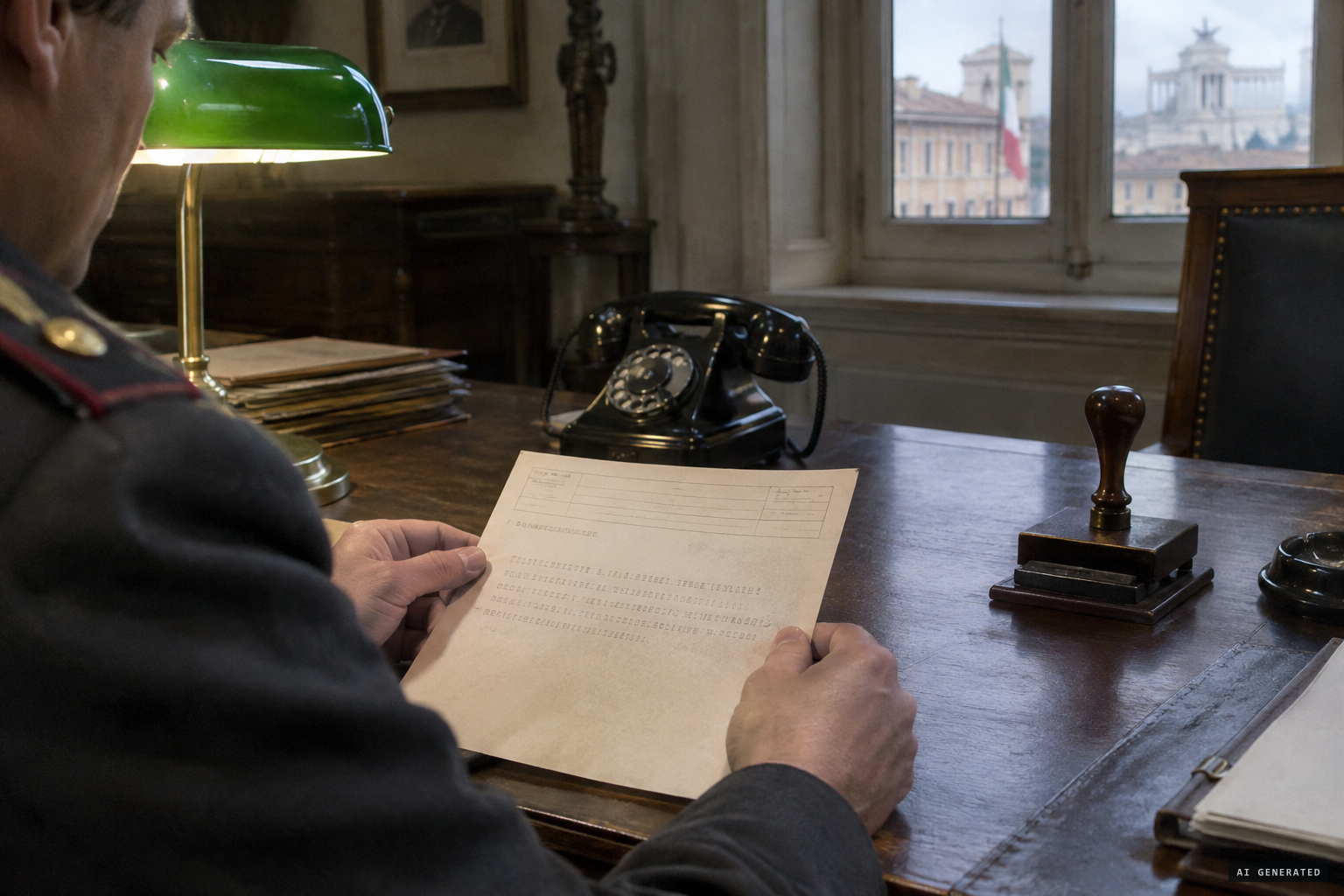 A telegram orders absolute silence by personal order of the Duce