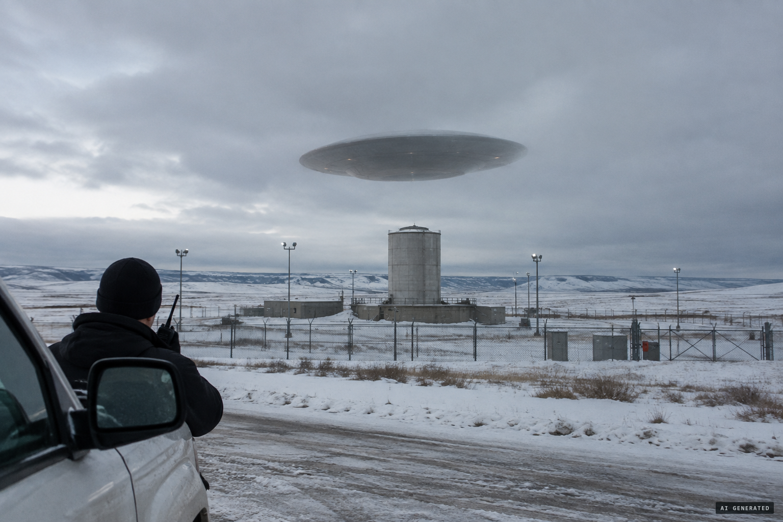 A guard reports a large round object hovering over an Echo launch facility
