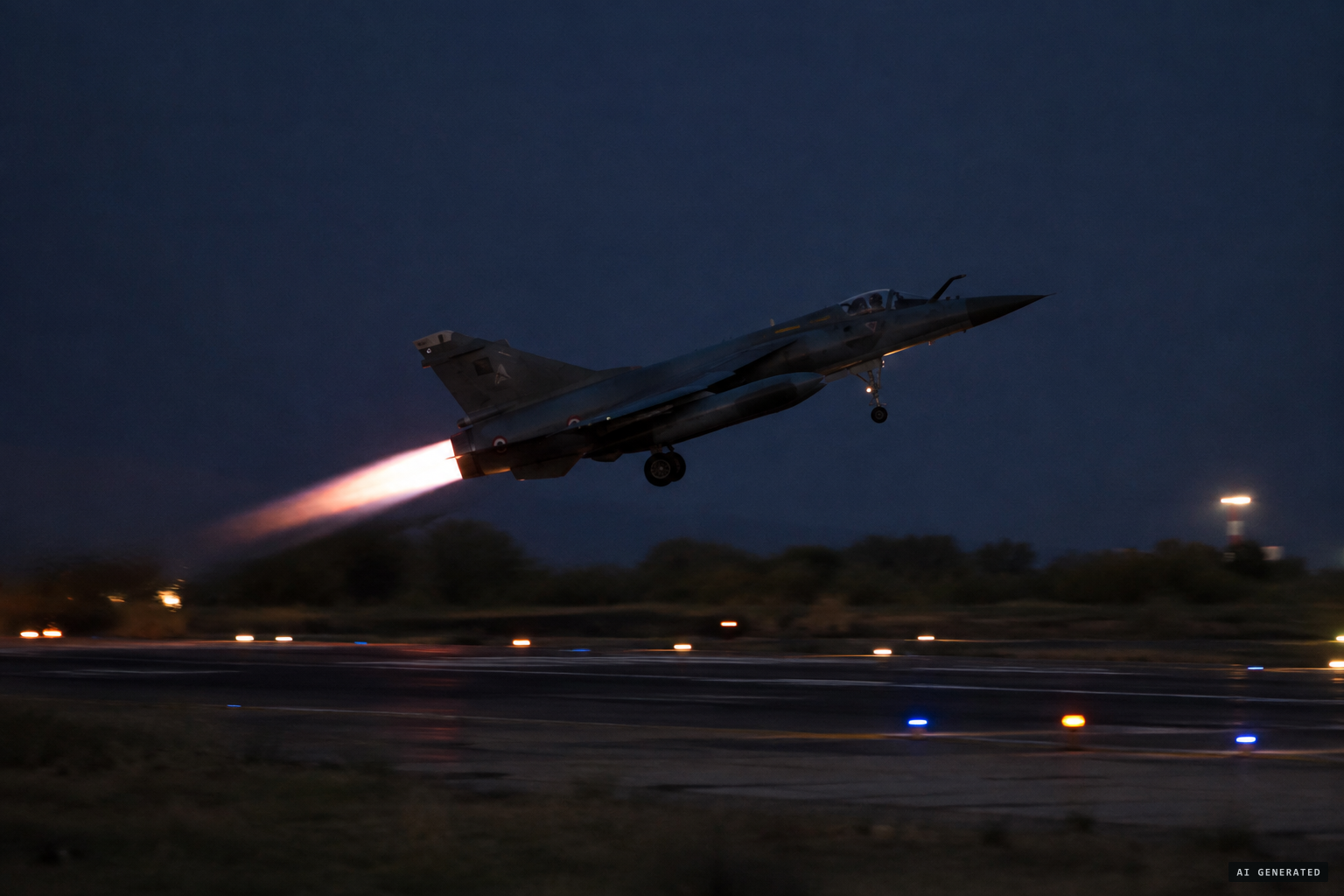 About 00:40, a Mirage F1 of Ala 14 takes off from Los Llanos, Albacete