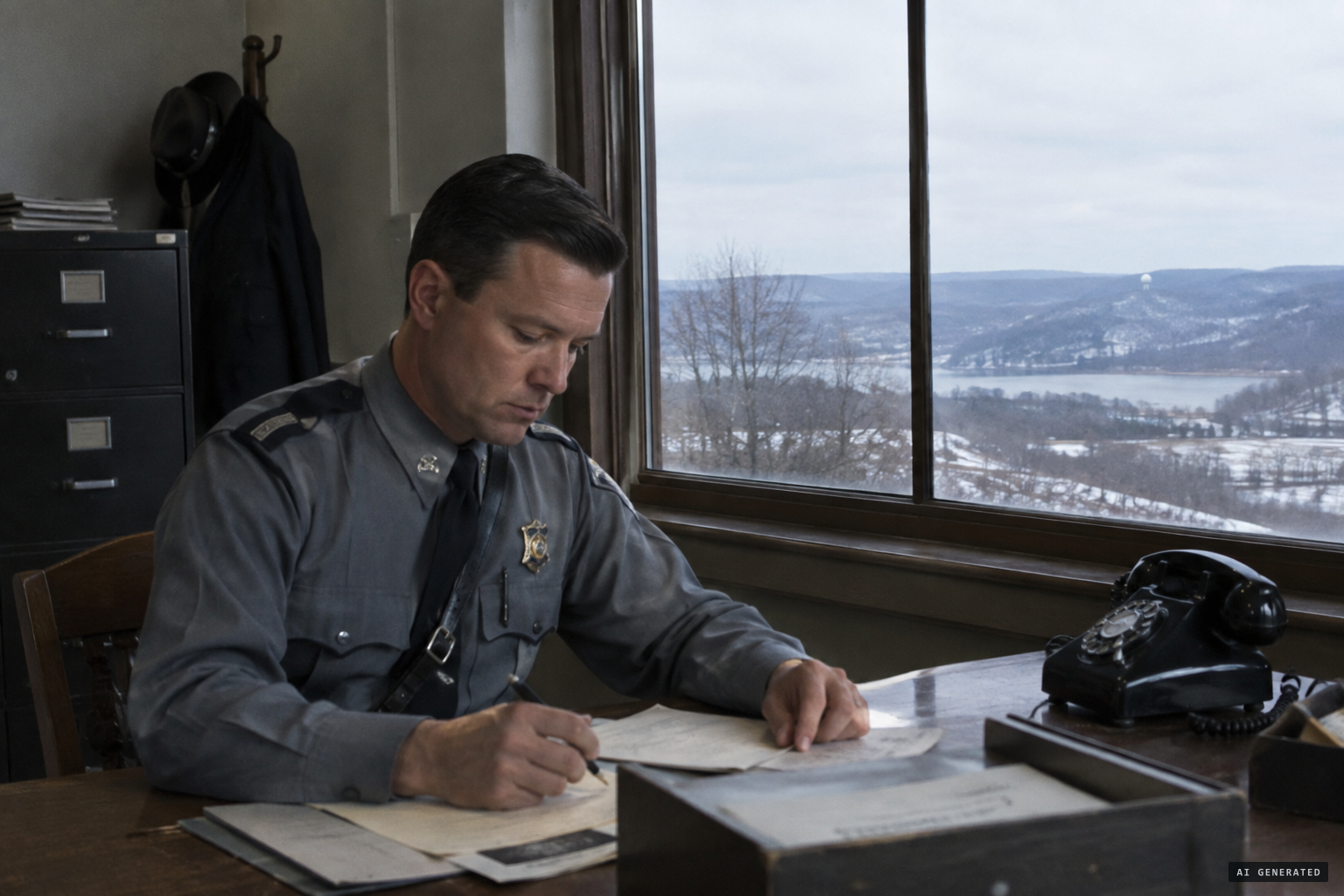Around 1:15 p.m. the Kentucky State Highway Patrol calls Godman Field about a strange circular craft