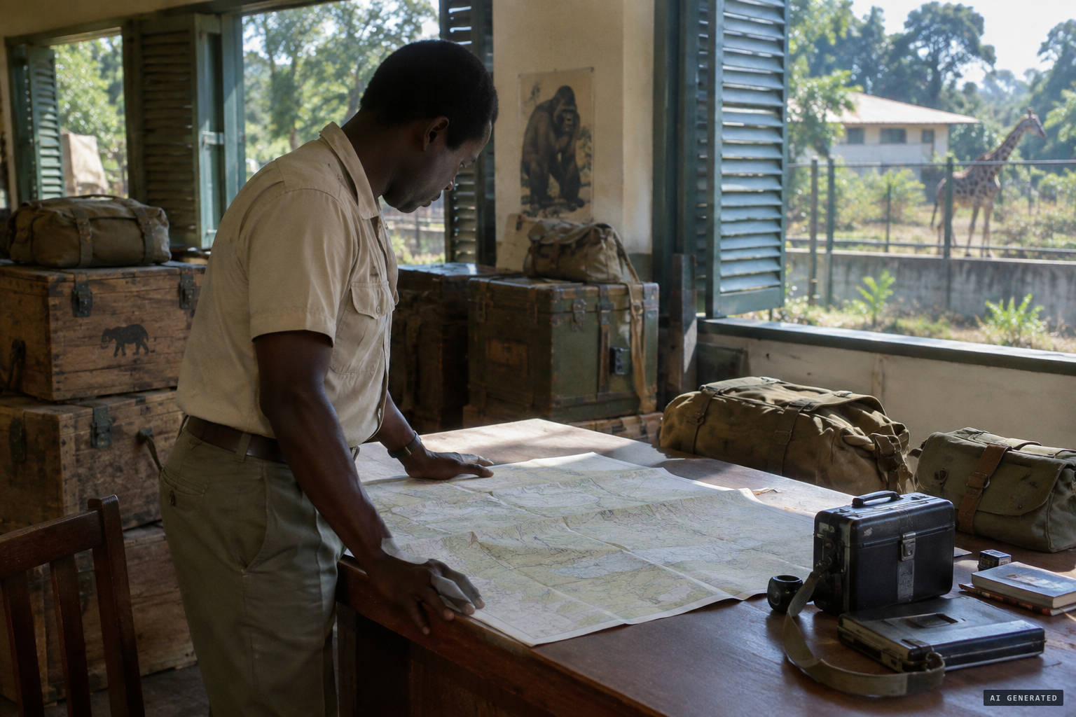 Marcellin Agnagna prepares the first Congolese expedition to search for the Mokele-mbembe.