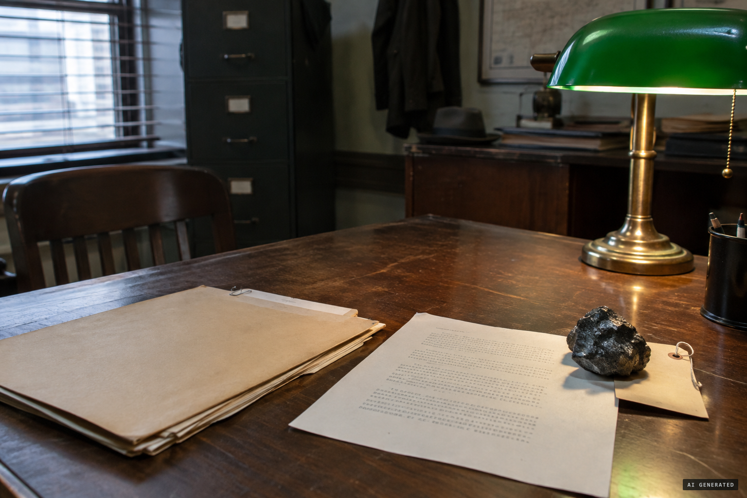 The FBI files the case and compares the rock to smelter slag