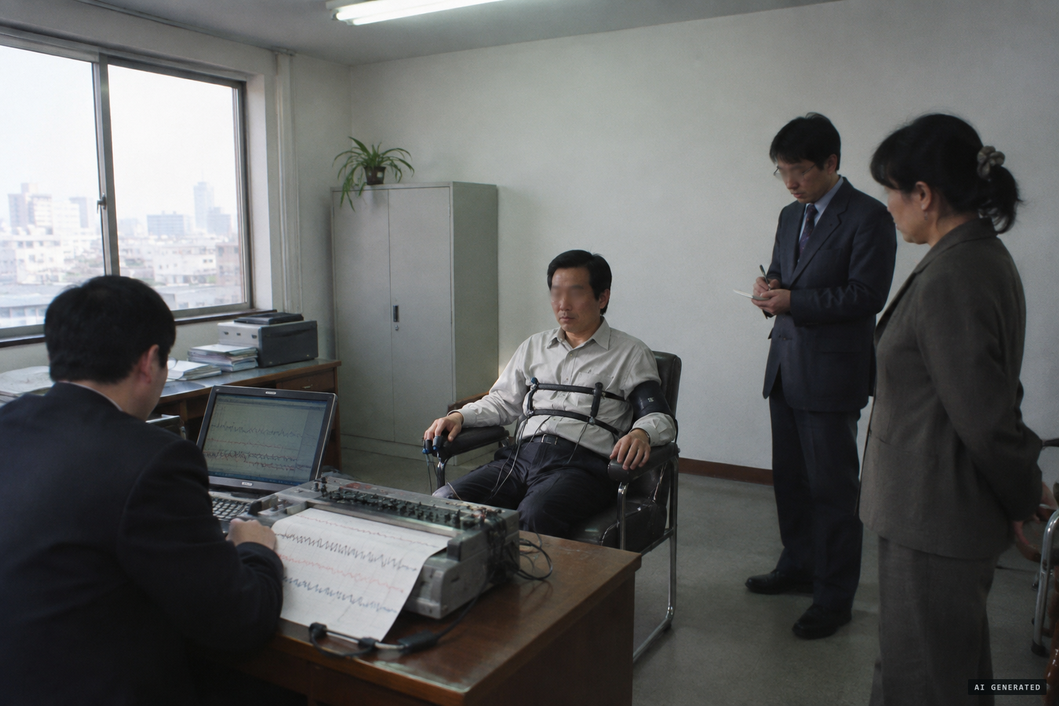 Meng undergoes a lie-detector test in Beijing