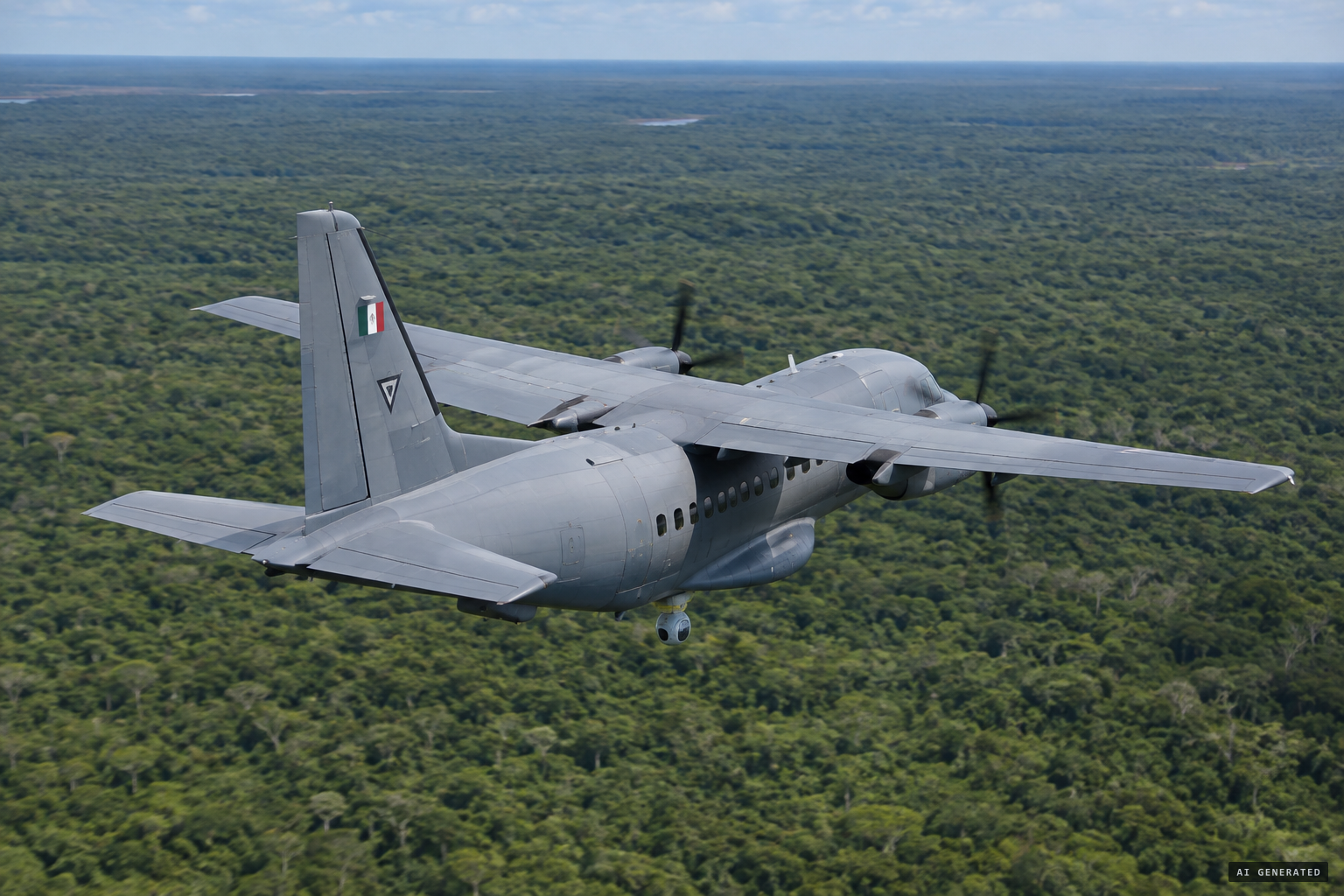 The Mexican Air Force Merlin C-26A on anti-drug patrol over Campeche, March 5, 2004