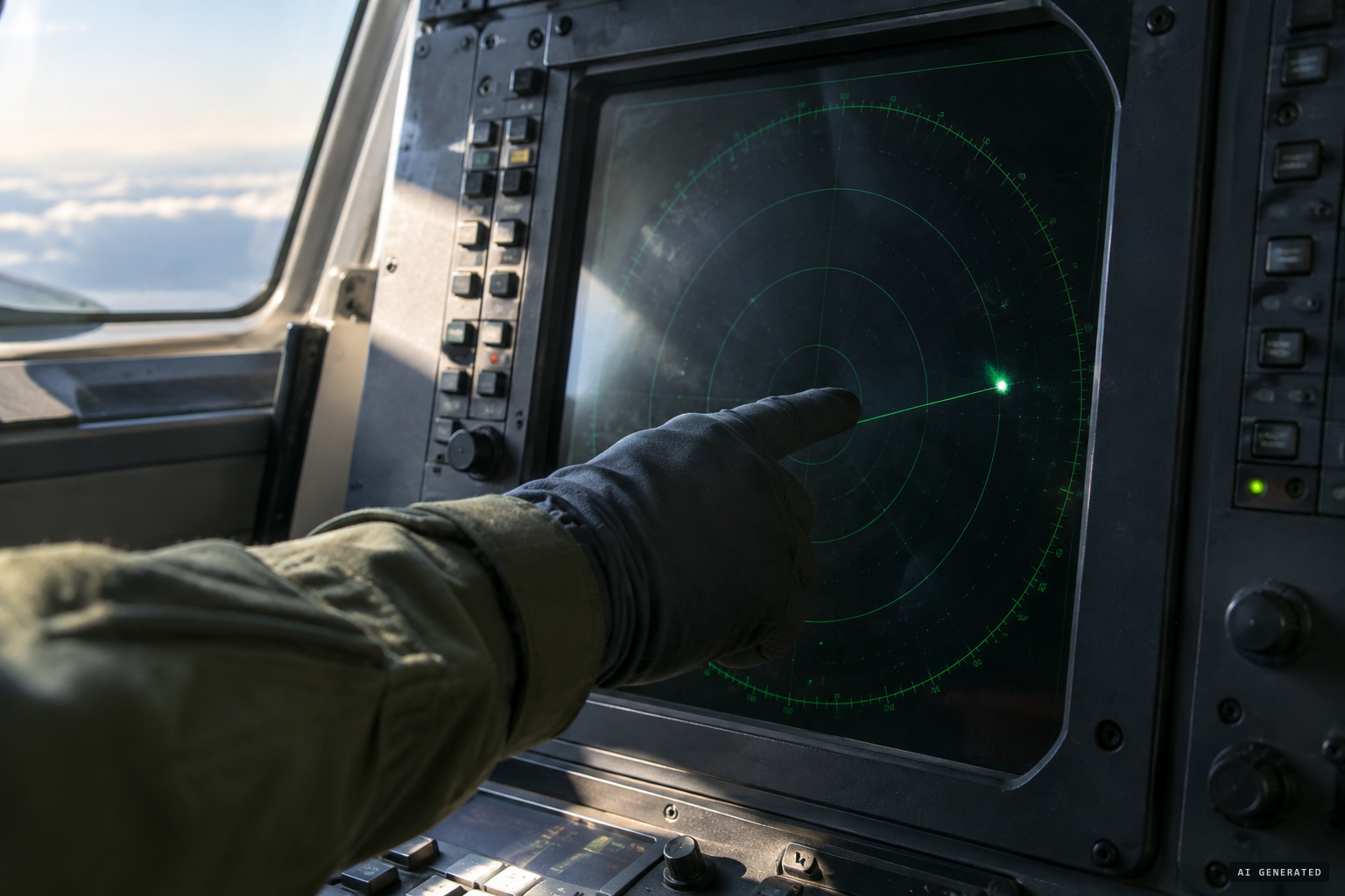 The radar operator finds an unknown echo 37 miles away