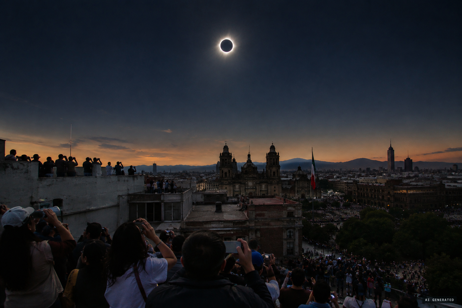 Totality over Mexico City, 11 July 1991
