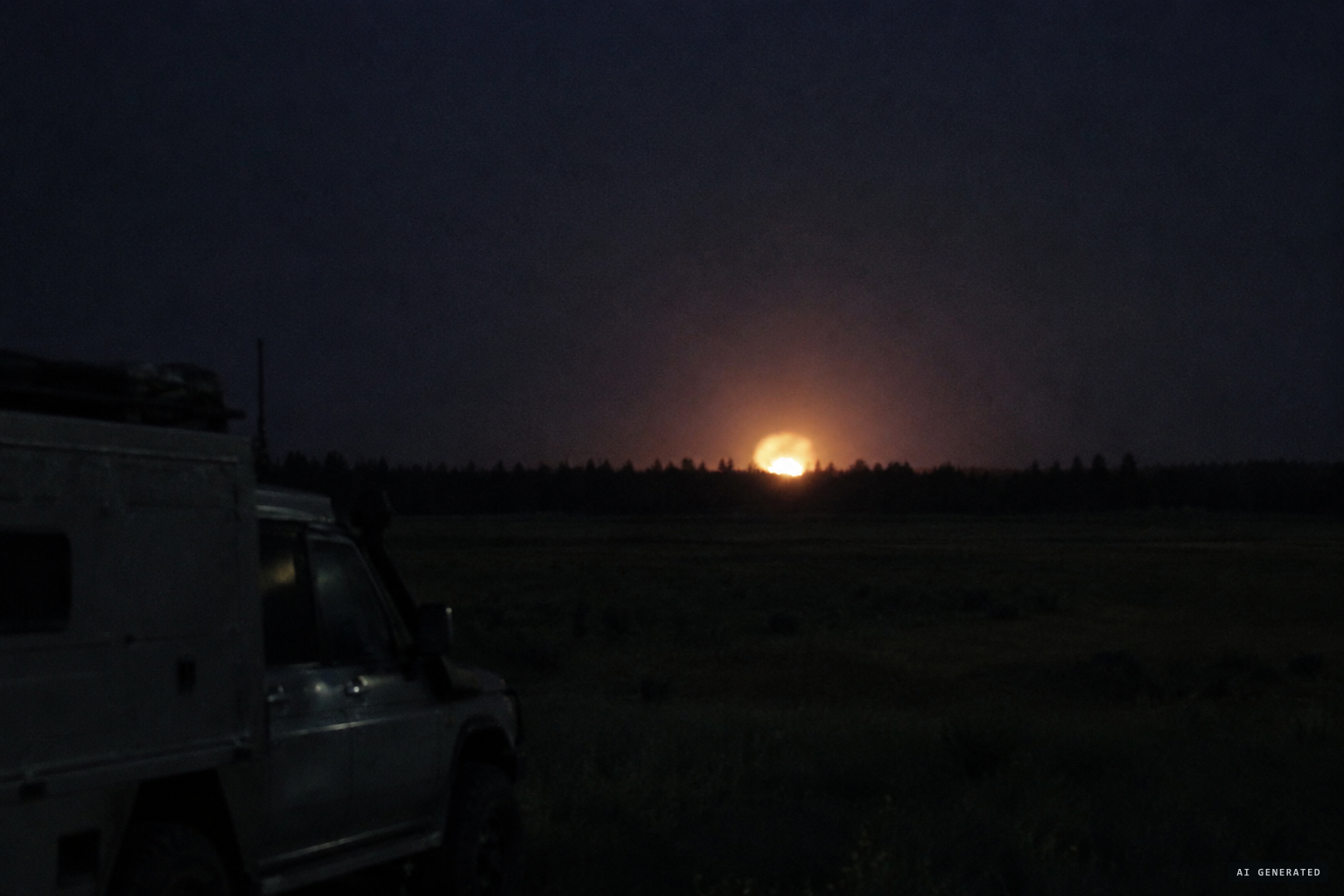 The camper team at O-6 sees a large glowing object go down by some trees