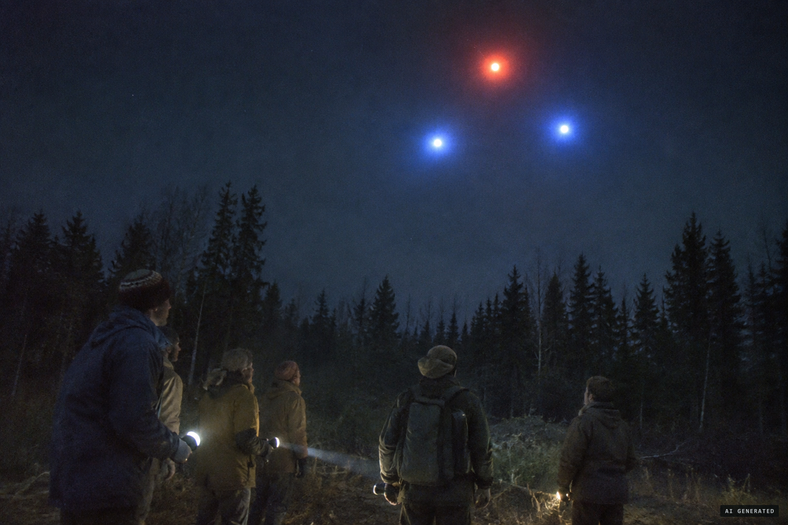 Glowing spheres arrange themselves into regular geometric figures, seeming to watch the researchers