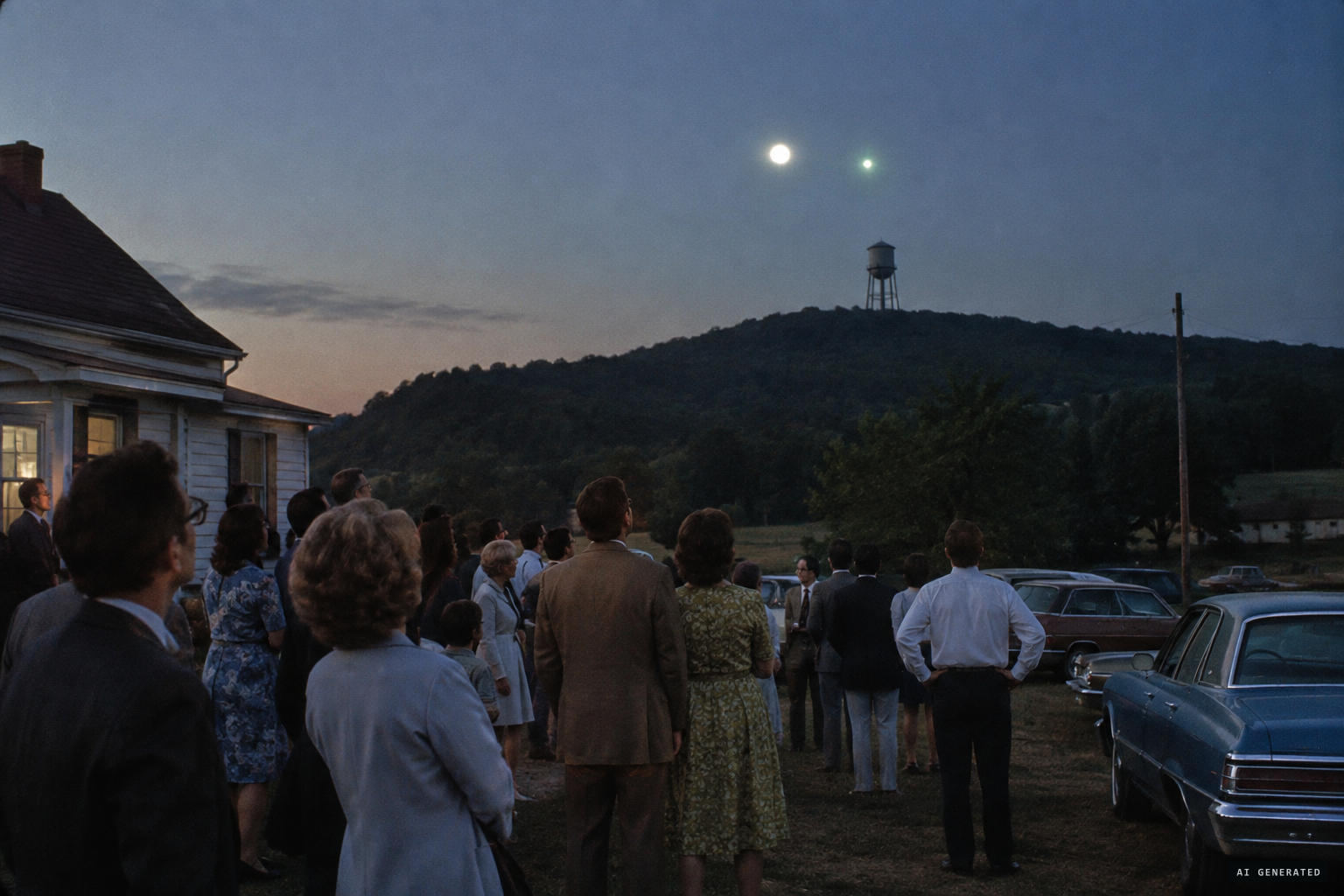 July 14: white and green fireballs over Marzolf Hill during the prayer meeting