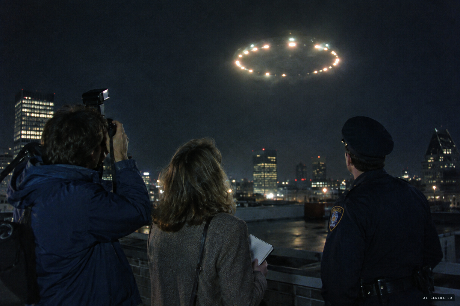 La Presse journalists reach the roof, and Marcel Laroche takes the only two photographs