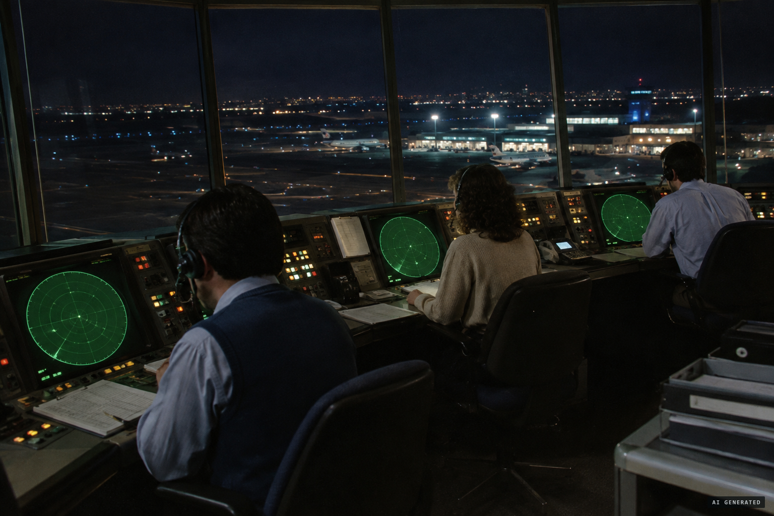 The Dorval control tower sees nothing on radar