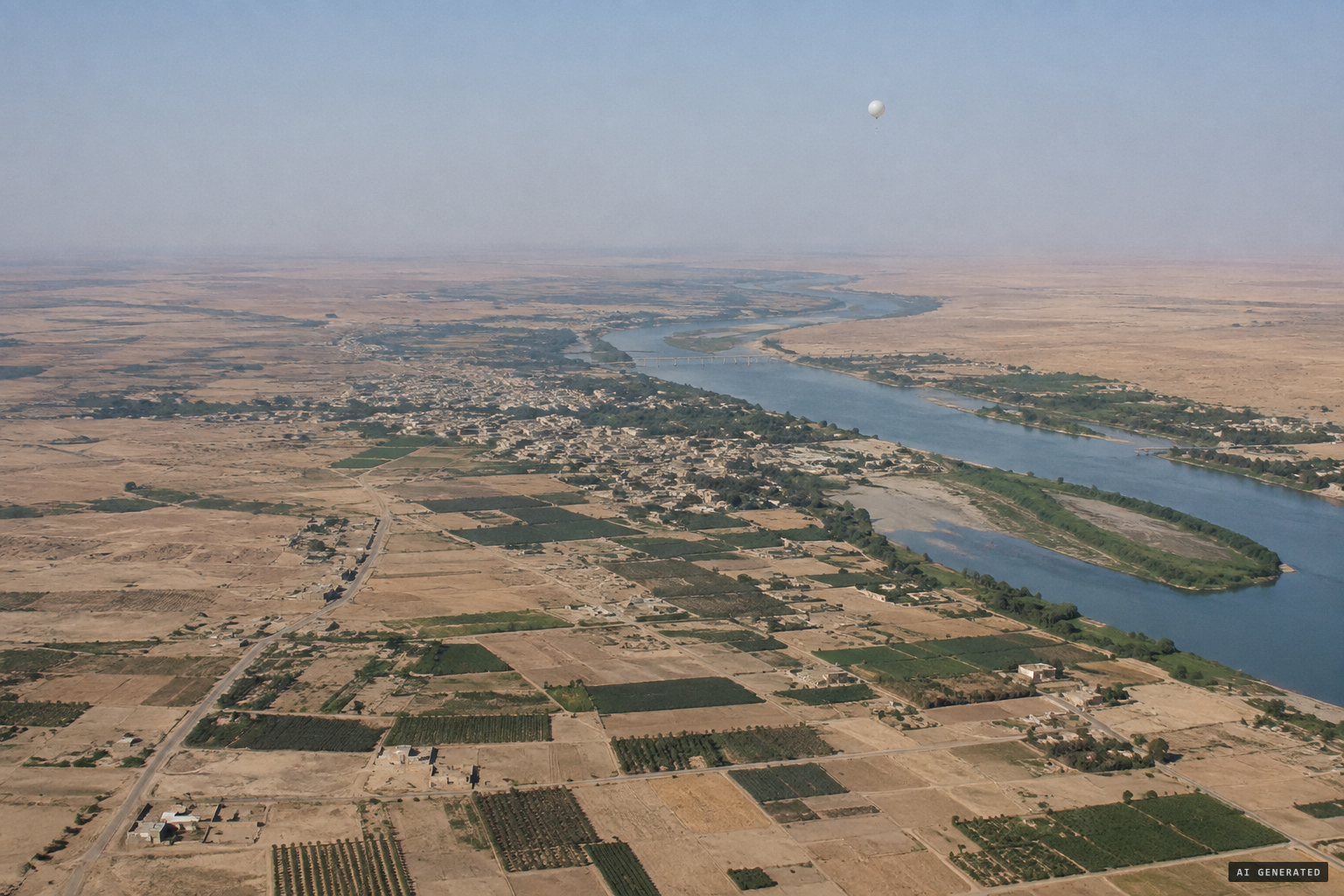 The MQ-9 orb, geolocated near Deir ez-Zor, Syria, and possibly a balloon