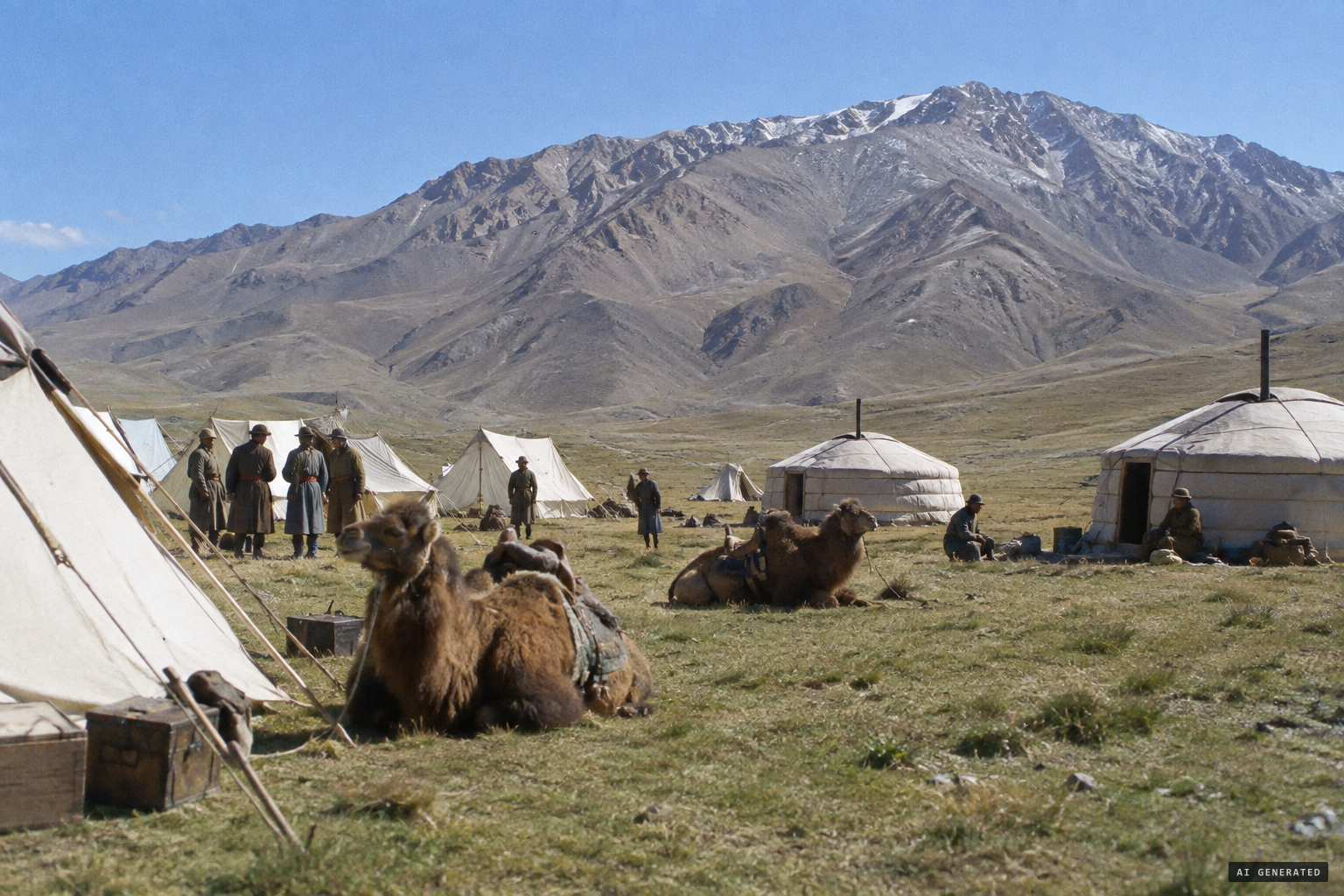 The August camp in the Kukunor district, not far from the Humboldt chain