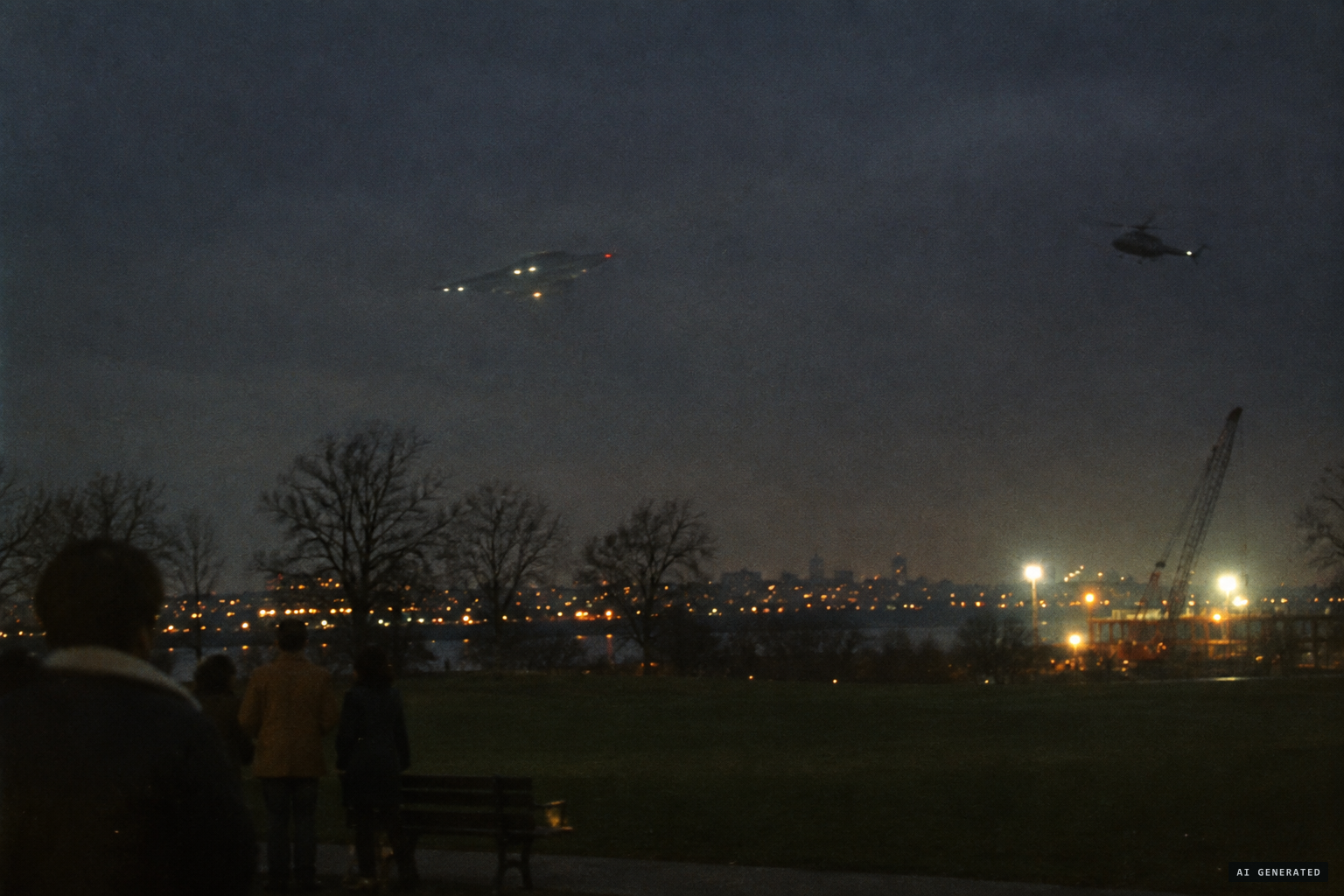 A government test craft, a helicopter or construction lights: the explanations offered
