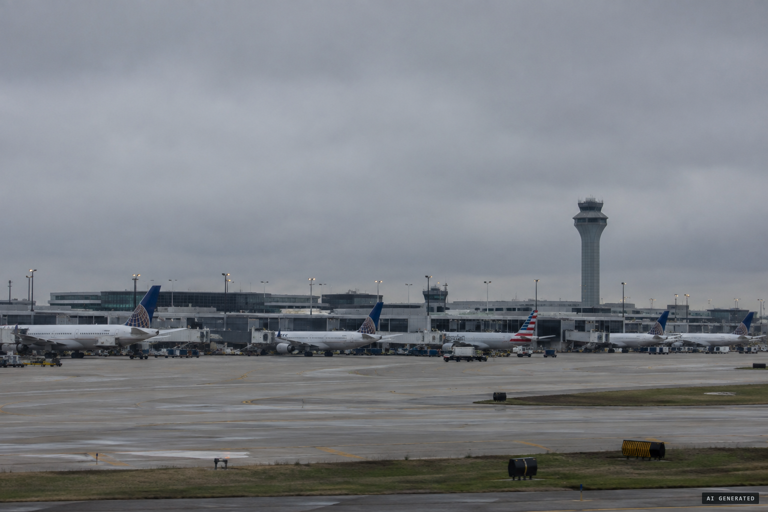 Late afternoon at O'Hare, November 7, 2006, under a low solid overcast