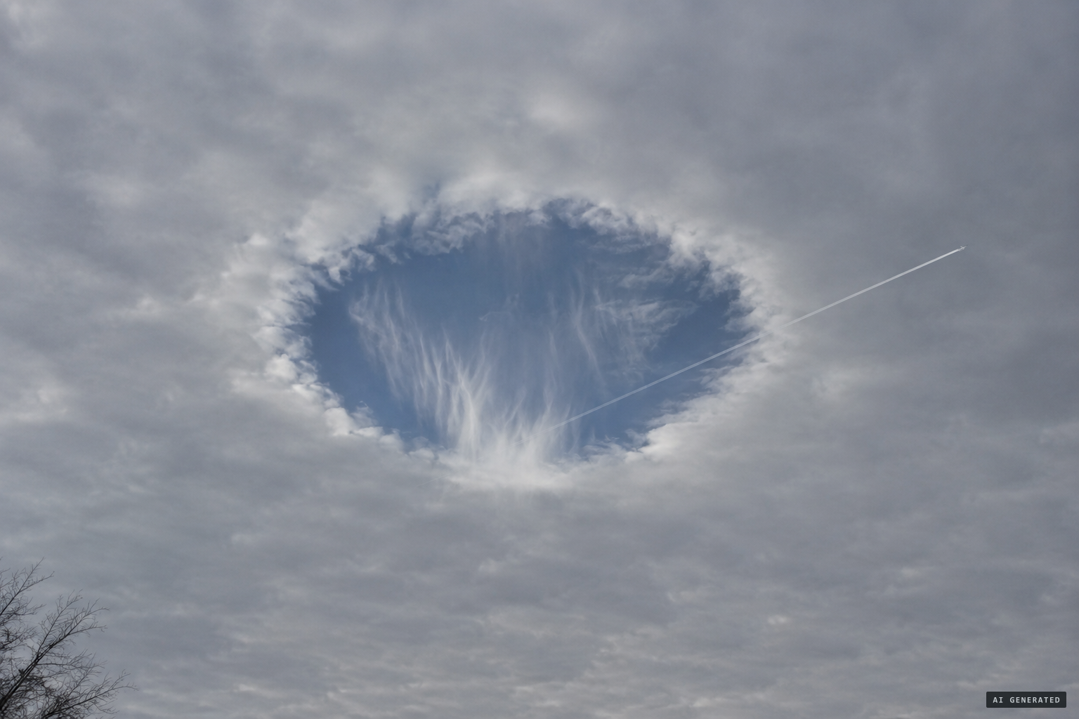 The FAA's explanation: a weather phenomenon, a hole-punch cloud