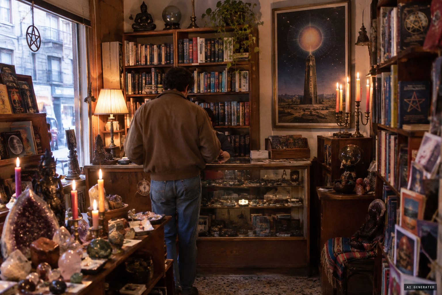 Muguruza leaves the bank, opens an esoteric bookshop and turns to parapsychology