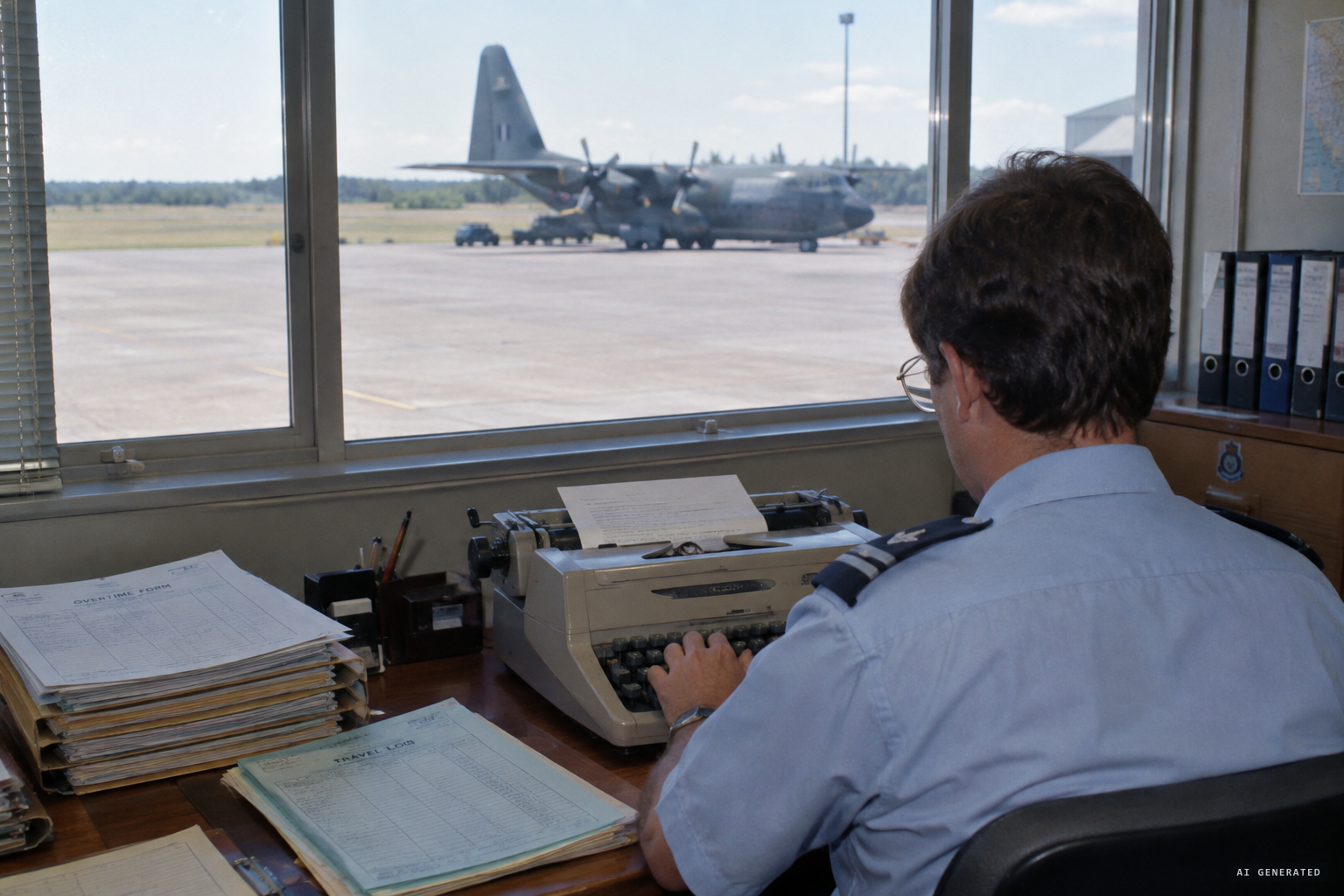 Squadron Leader Keenan's report tallies the overtime, car travel and a possibly diverted Hercules