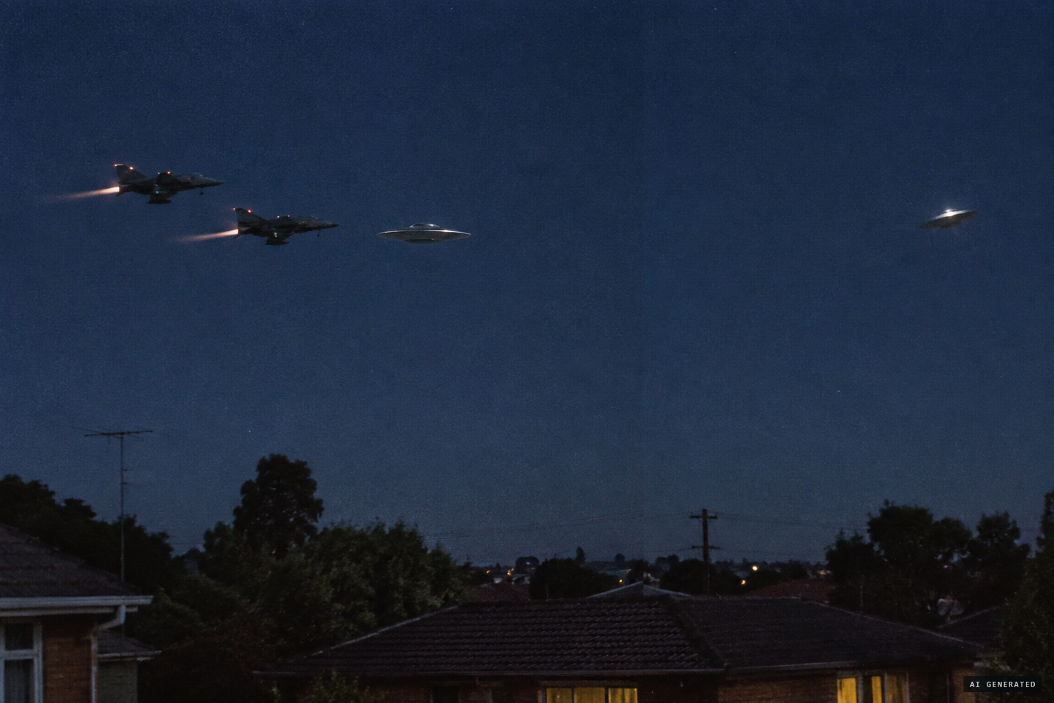When the jets got too close, the UFO changed position in the blink of an eye