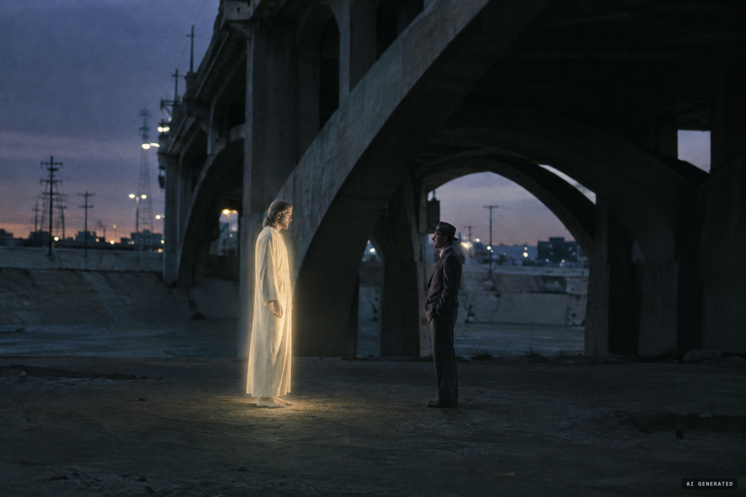 The being Angelucci called Neptune appears near the Hyperion Avenue bridge